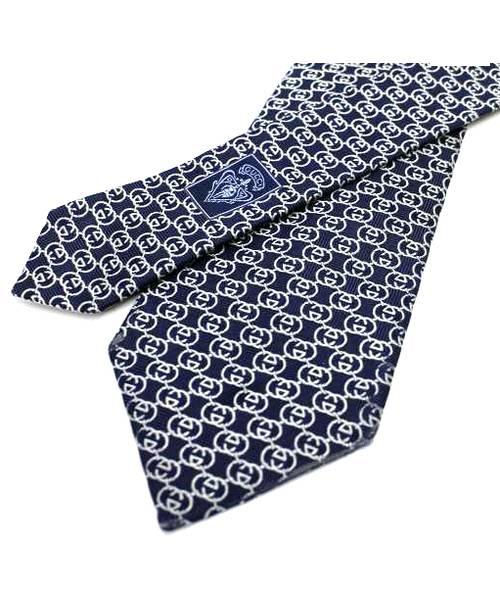 中古・古着通販】GUCCI (グッチ) GG柄ネクタイ ネイビー｜ブランド
