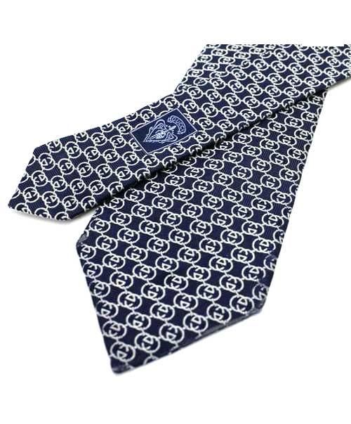 GUCCI グッチ　ネイビー GGパターン ネクタイ　新品未使用　いただきもの 中古・古着通販】GUCCI (グッチ) GG柄ネクタイ ネイビー｜ブランド