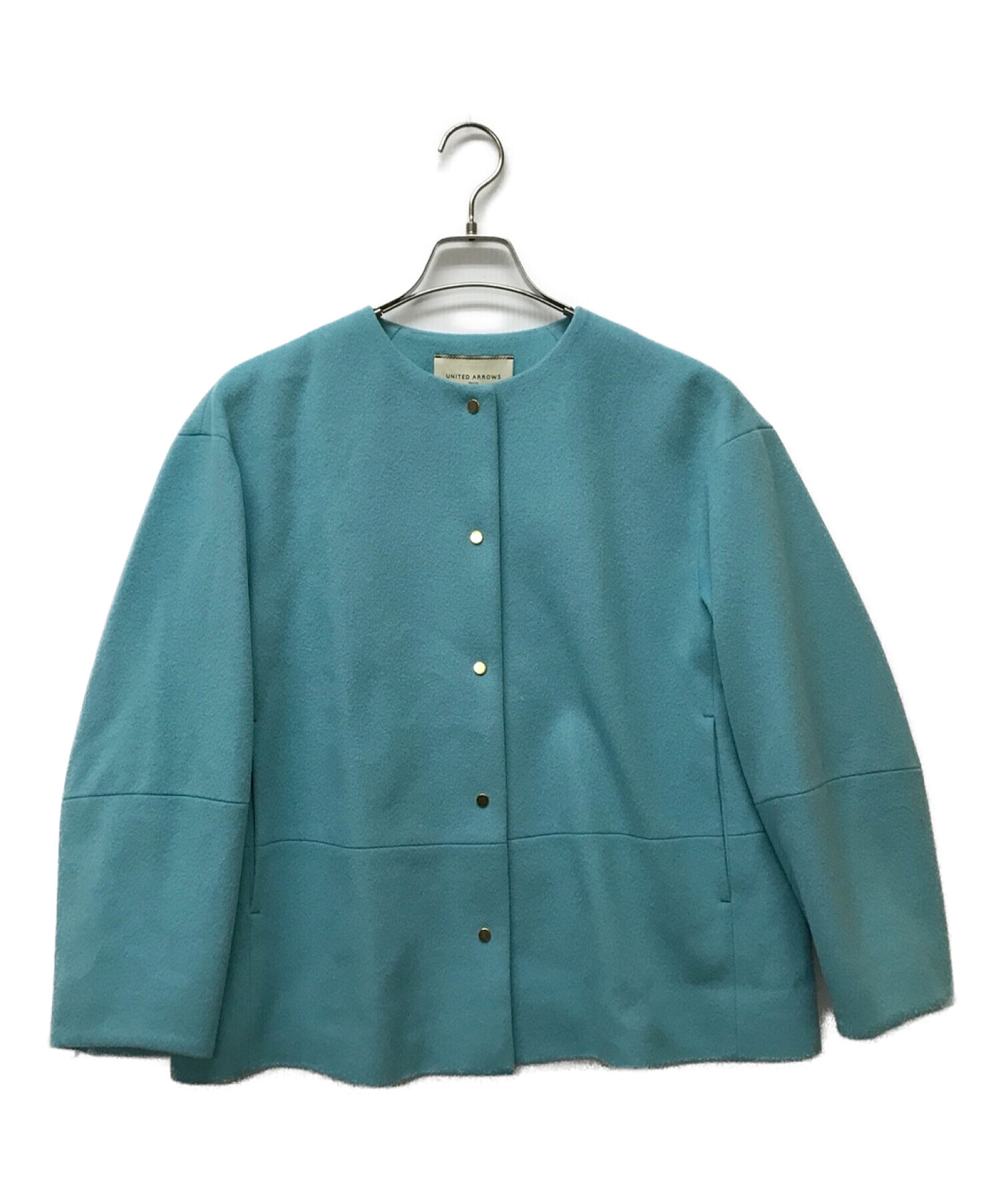 UNITED ARROWS W ノーカラー メタルボタン ショートコート 【公式通販】