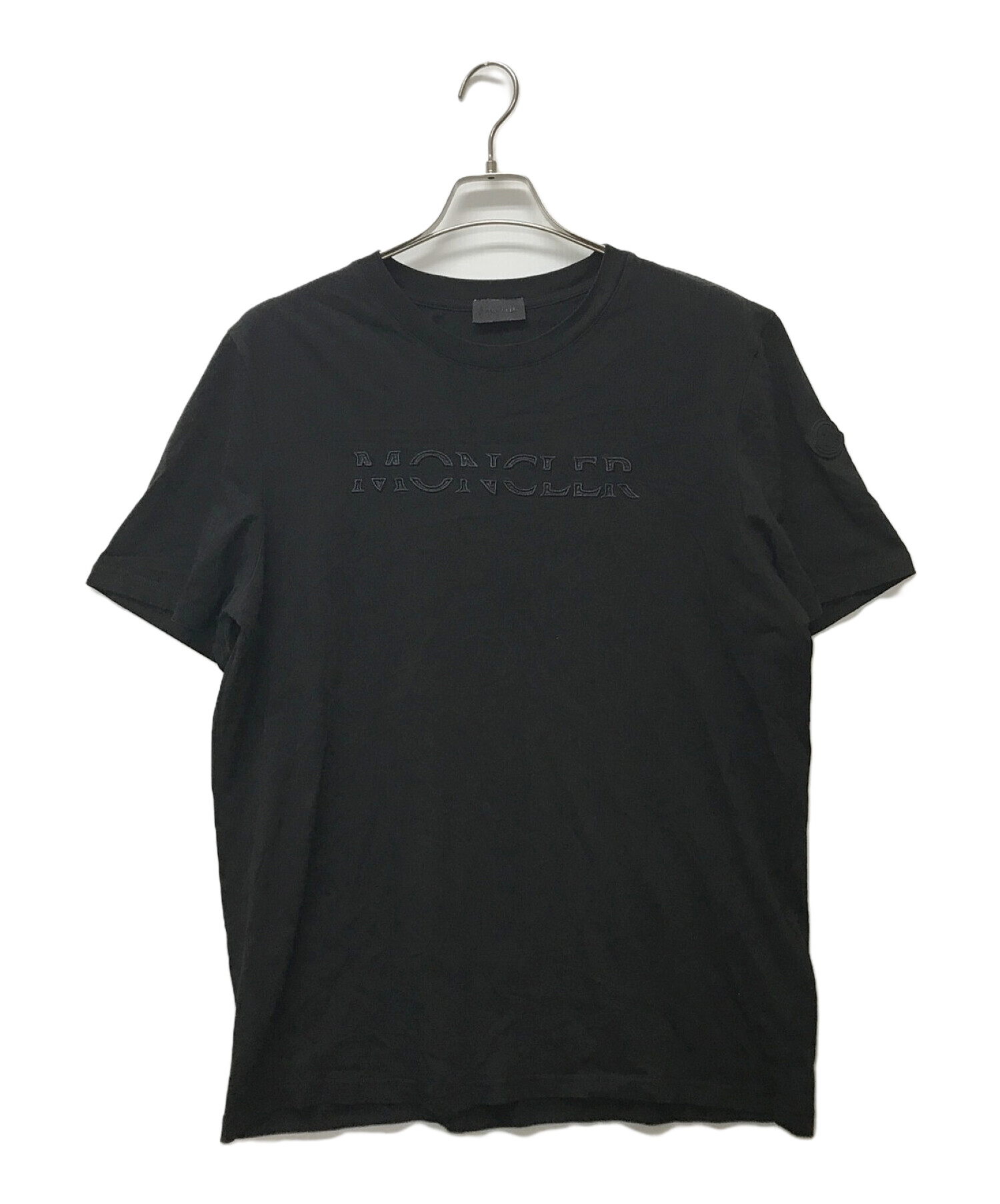 中古・古着通販】MONCLER (モンクレール) ロゴTシャツ ブラック サイズ