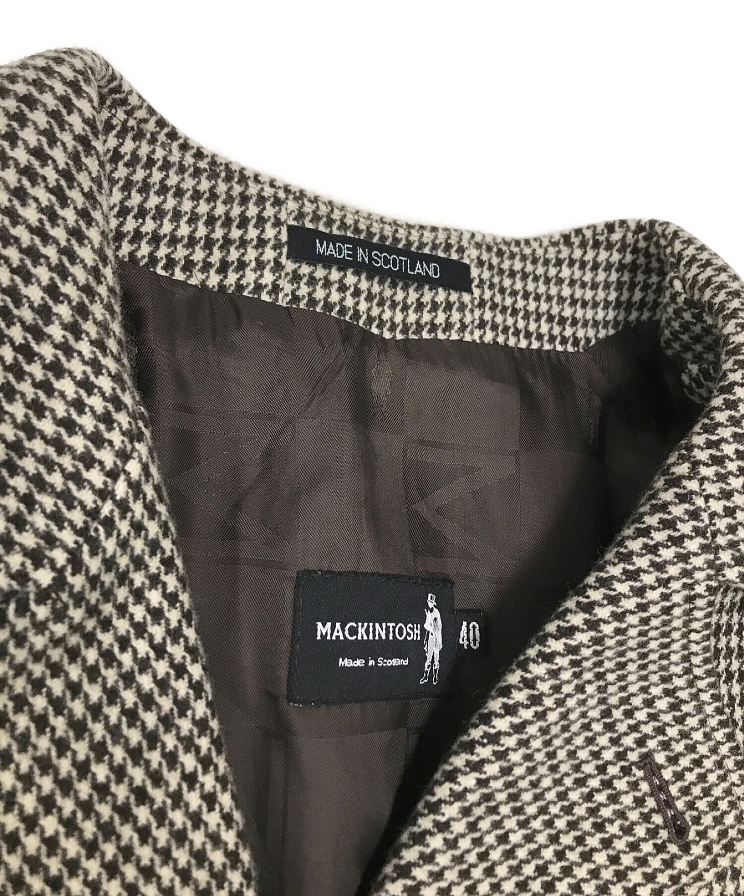 マッキントッシュ千鳥格子ステンカラーコート マッキントッシュ千鳥格子ステンカラーコート