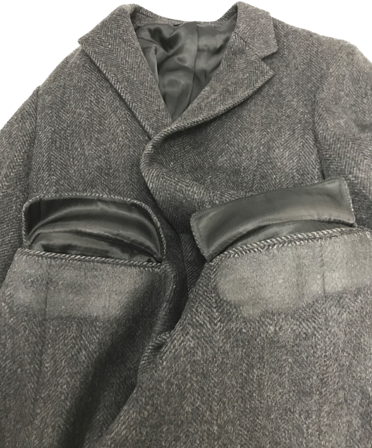 新品同16AWコレクションプラダメンズヘリンボーンチェスターコート48PRADA 中古・古着通販】PRADA (プラダ) ウールヘリンボーンチェスターコート