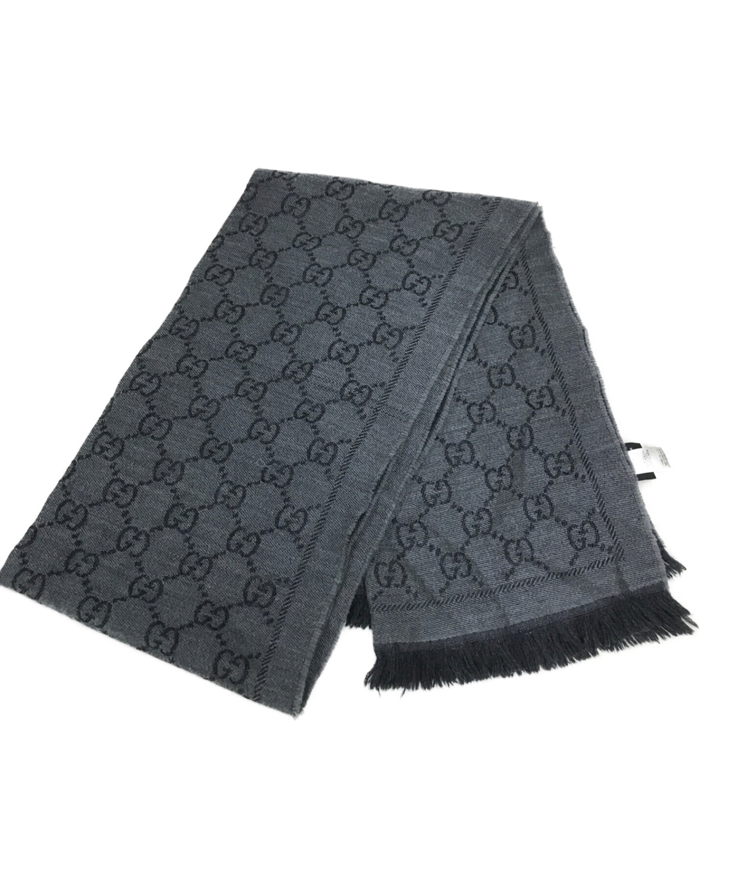 中古・古着通販】GUCCI (グッチ) GGパターンウィンタースカーフ グレー