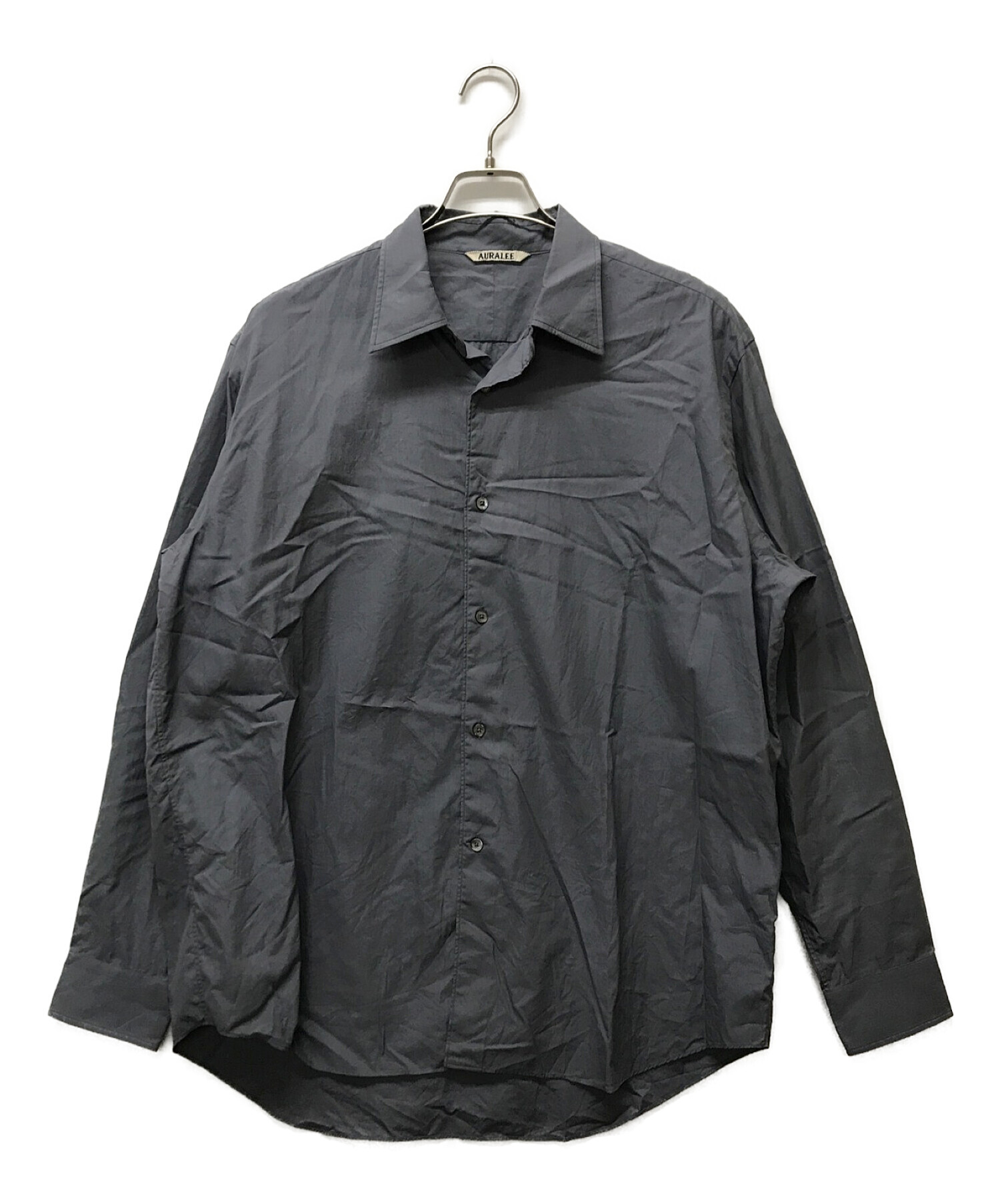 AURALEE WASHED FINX TWILL SHIRTS BLACK 5