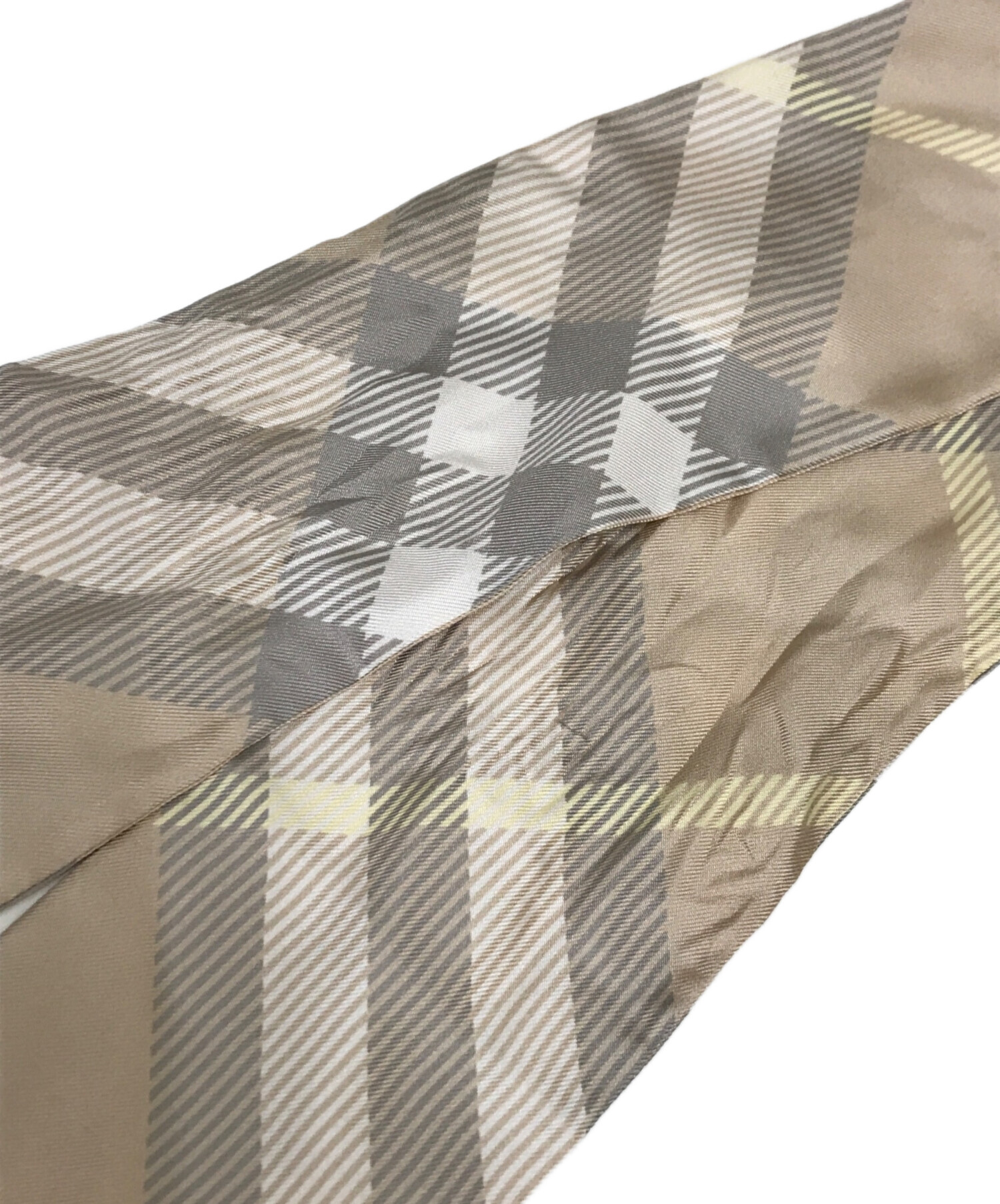 【美品現行タグ】BURBERRY シルク　スキニー　ノバチェック　スカーフ 美品現行タグ】BURBERRY シルク スキニー ノバチェック スカーフ