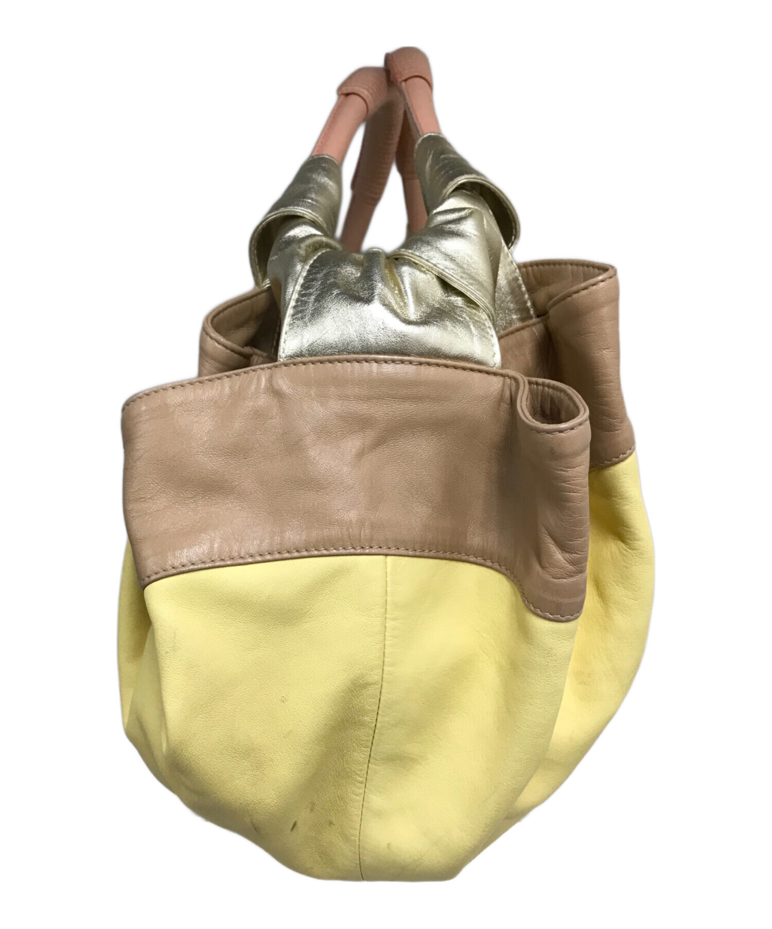中古・古着通販】LOEWE (ロエベ) ナッパアイレボストンバッグ イエロー 