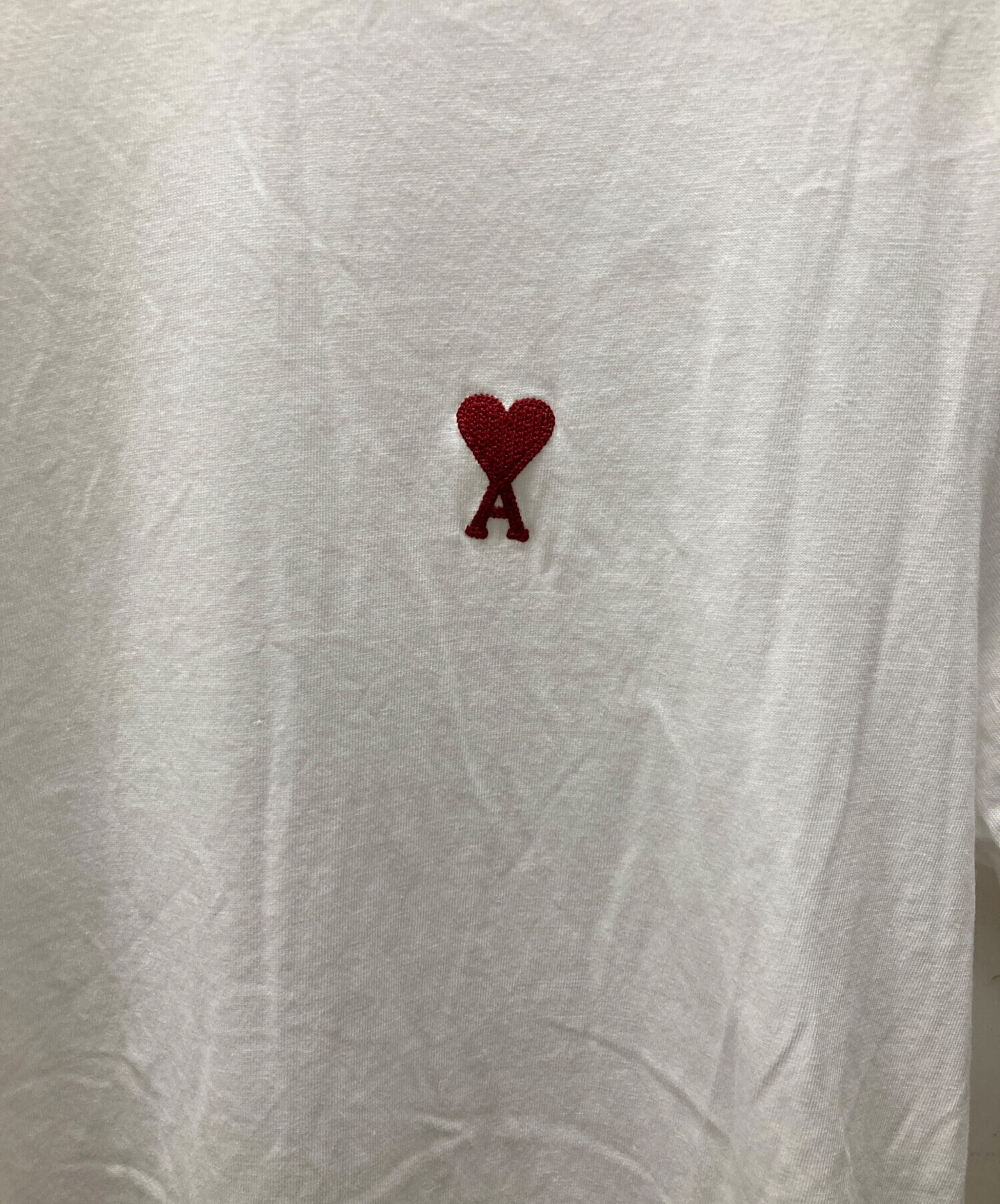 中古・古着通販】AMIPARIS (アミパリス) ハート刺繍Tシャツ ホワイト 
