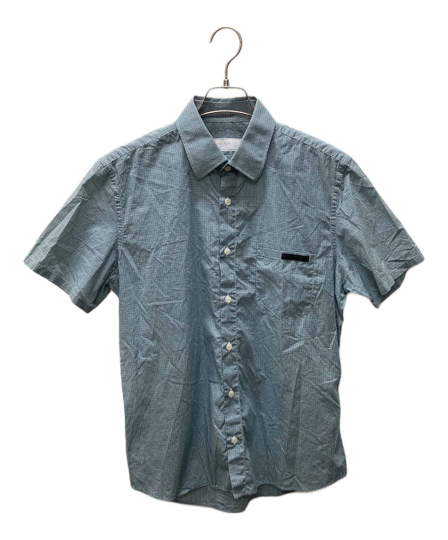 中古・古着通販】PRADA (プラダ) ロゴパッチギンガムチェック 中古・古着通販】PRADA (プラダ) ロゴパッチギンガムチェック