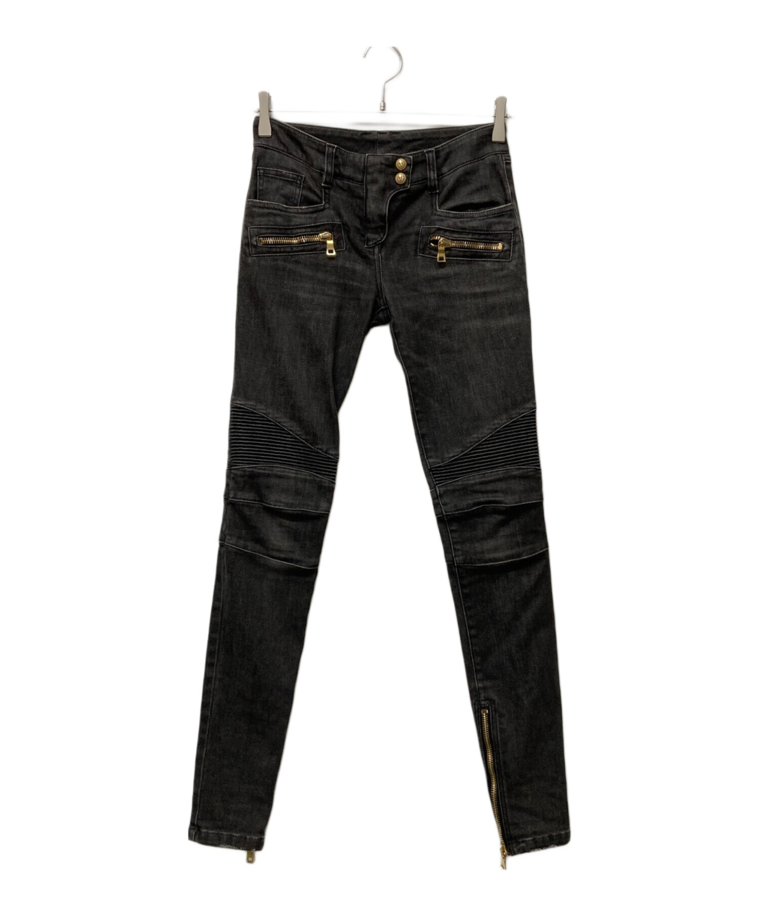 中古・古着通販】BALMAIN (バルマン) バイカーデニム ブラック サイズ