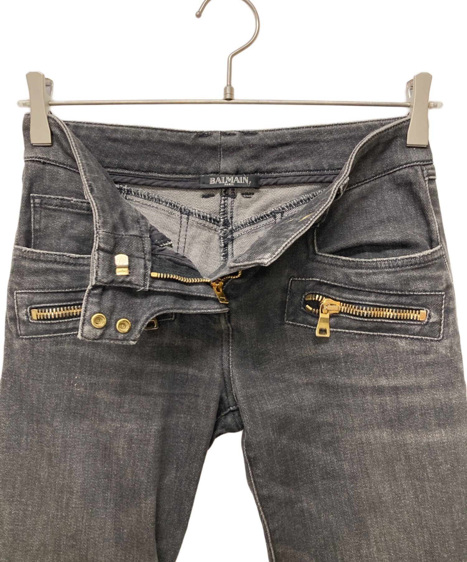 中古・古着通販】BALMAIN (バルマン) バイカーデニム ブラック サイズ