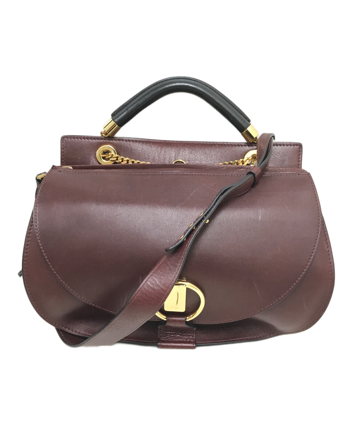 中古・古着通販】Chloe (クロエ) バイカラーレザーショルダーバッグ 