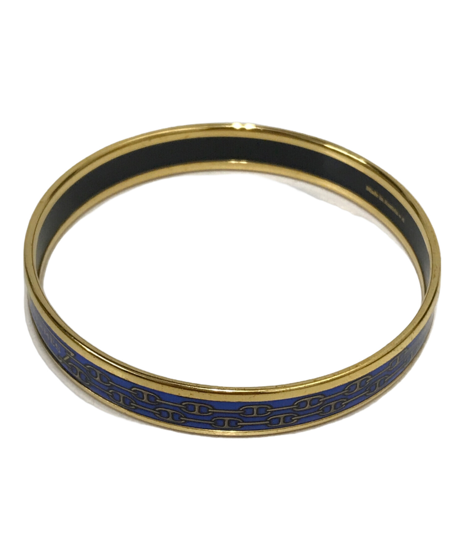 エルメス　HERMES　バングル　エマイユ　シェーヌ柄　直径6cm エルメス HERMES バングル エマイユ シェーヌ柄 直径6cm