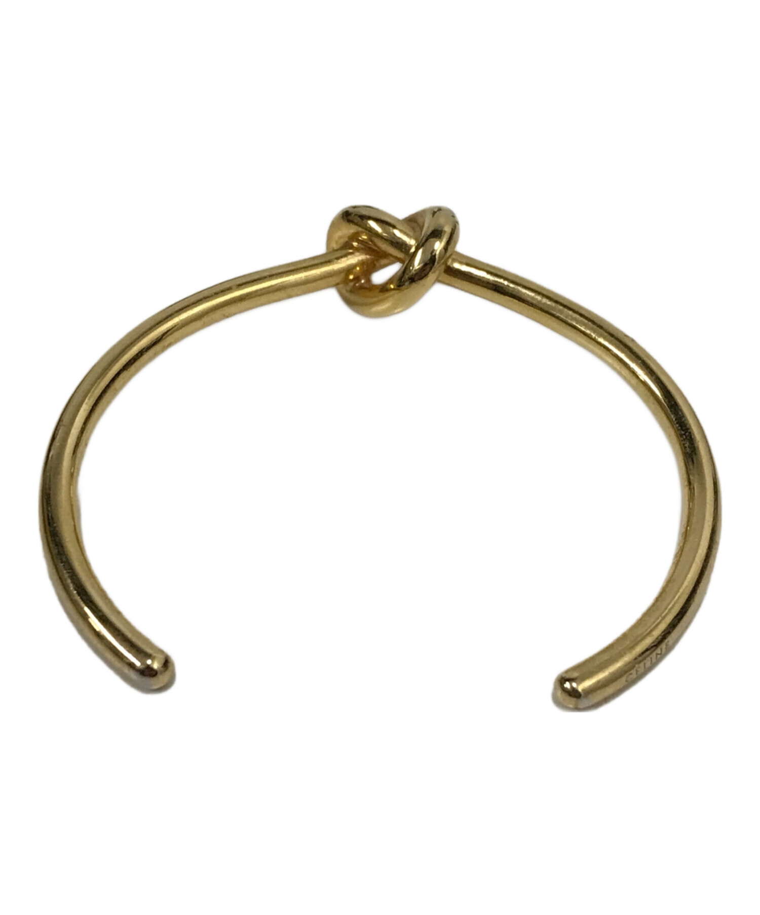 CELINE ノット エクストラシンブレスレット（ゴールド） CELINE＊ノット エクストラシンブレスレット オープン バングル