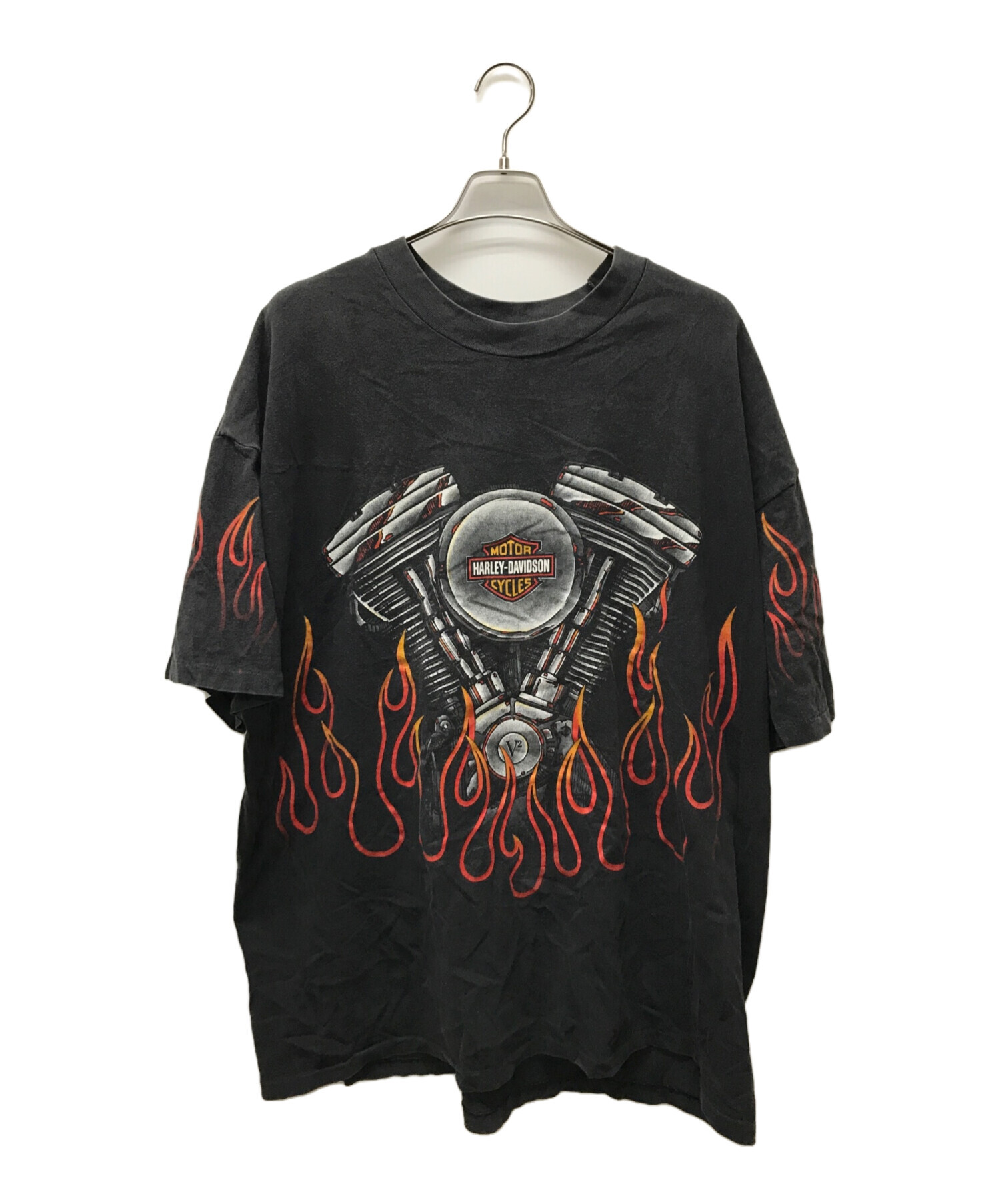 Kkun　90s ハーレーダビッドソン フレイム Tシャツ プリント 中古・古着通販】HARLEY-DAVIDSON (ハーレーダビッドソン) 90s