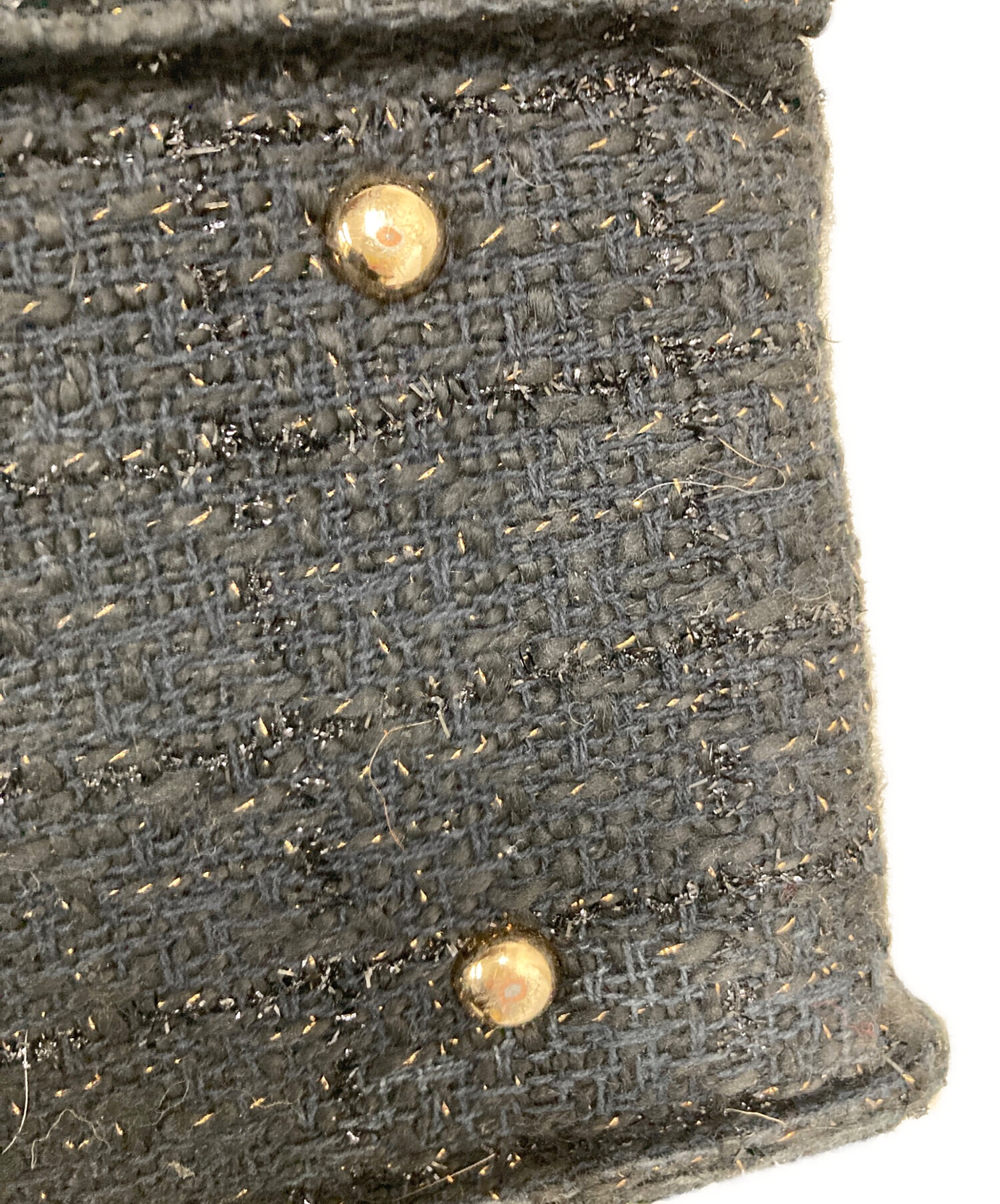 中古・古着通販】HYU JENNE (ヒュージェンヌ) ツイードバッグ ブラック