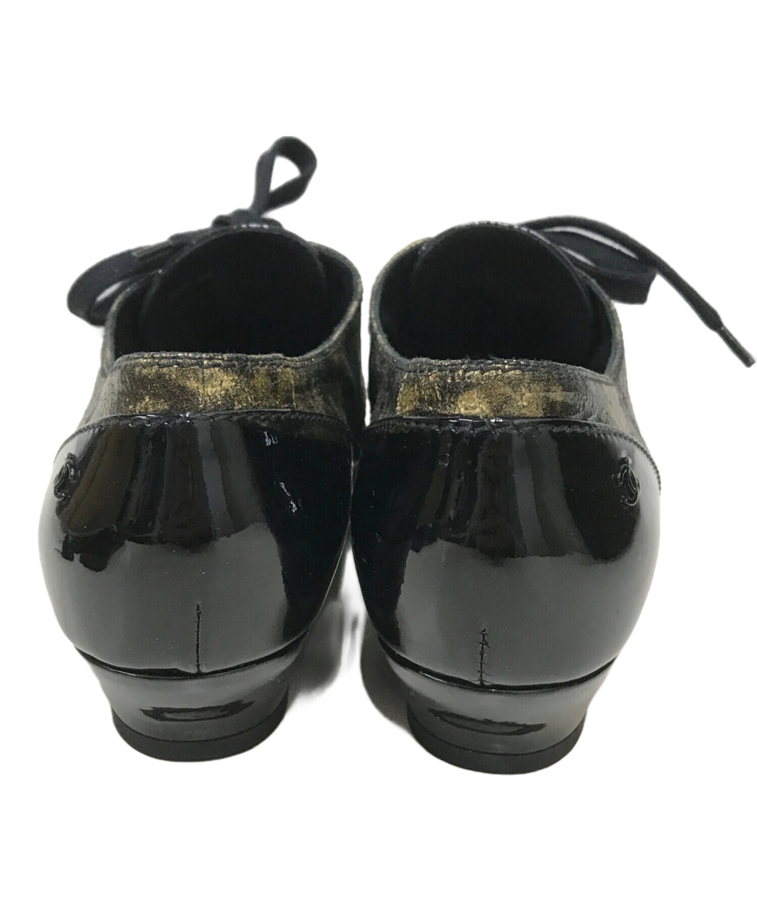 中古・古着通販】CHANEL (シャネル) エナメル切替メタリックパンプス