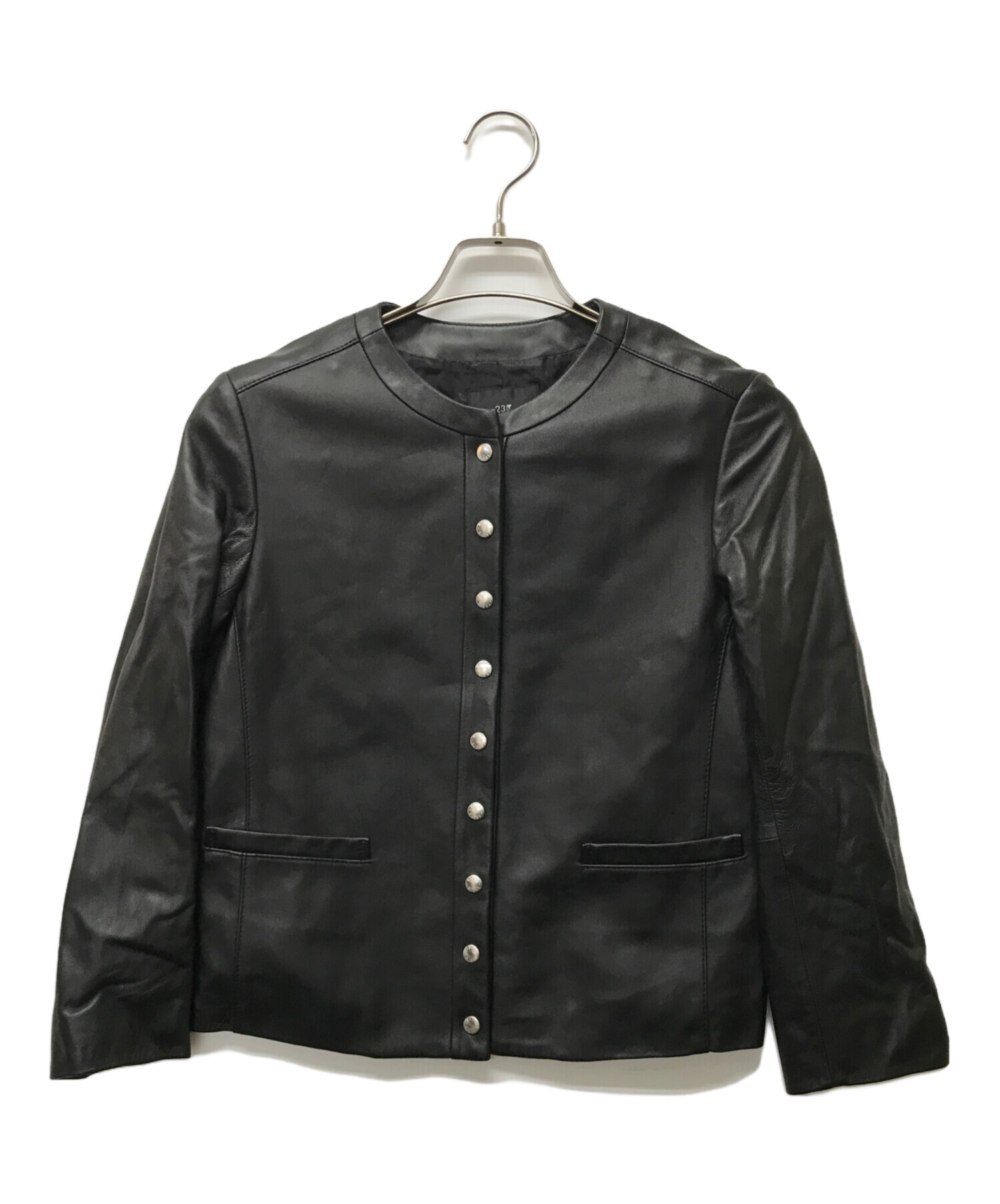 中古・古着通販】23区 (ニジュウサンク) シープレザーノーカラー
