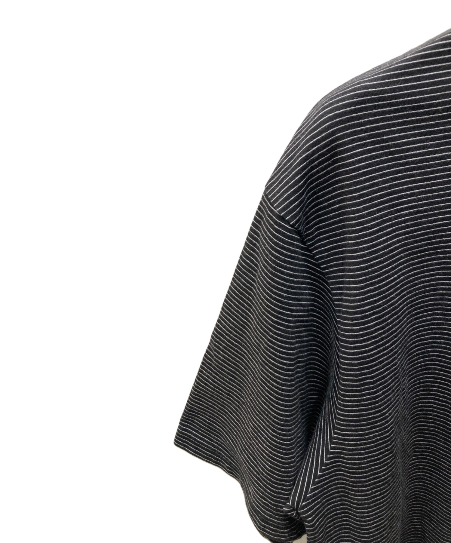 中古・古着通販】ENNOY (エンノイ) ボーダーTシャツ ブラック サイズ:L