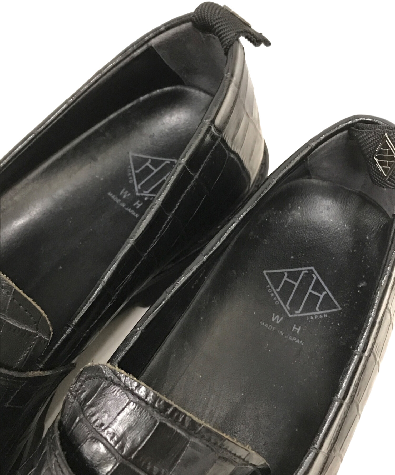 中古・古着通販】WH (ダブルエイチ) クロコ型押しコインローファー