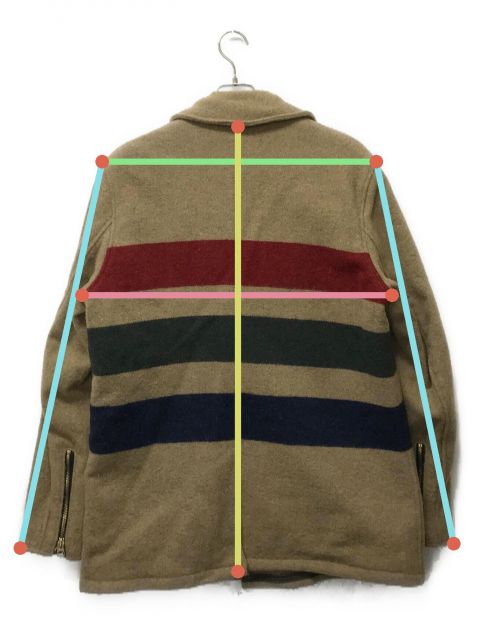 Schott ウール・ピーコート フロントジップ ストライプ Schott ウール・ピーコート フロントジップ ストライプ - メルカリ