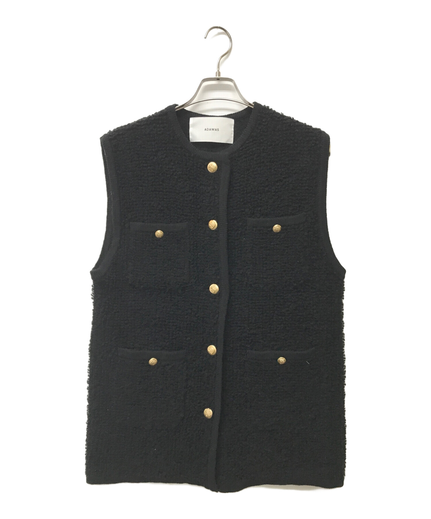 ADAWAS アダワズ 23AW ADWS-301-02 ループ ニット ベスト 中古・古着通販】ADAWAS (アダワス) ニットベスト ブラック サイズ