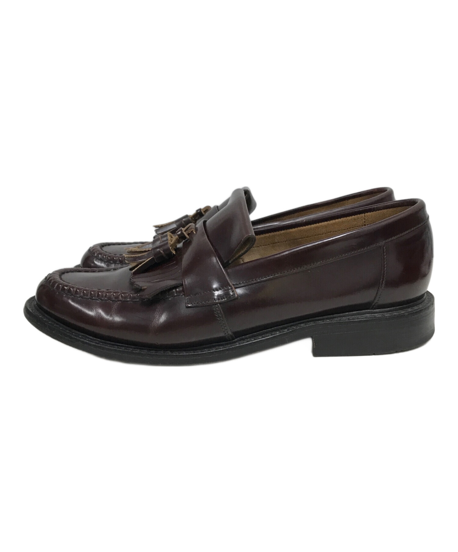 中古・古着通販】LOAKE (ローク) キルトタッセルローファー ブラウン 