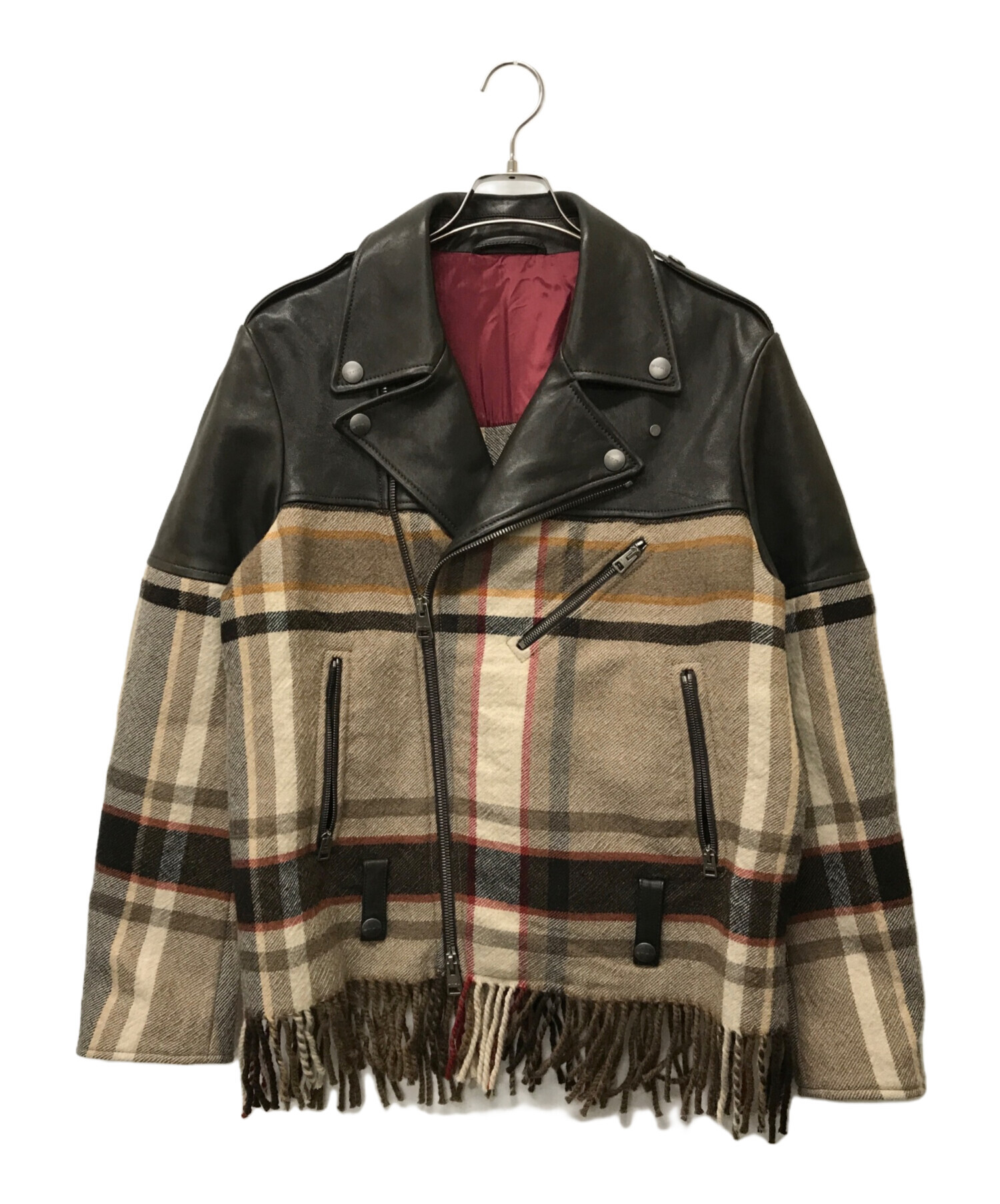 中古・古着通販】ETRO (エトロ) 異素材コンビライダースジャケット