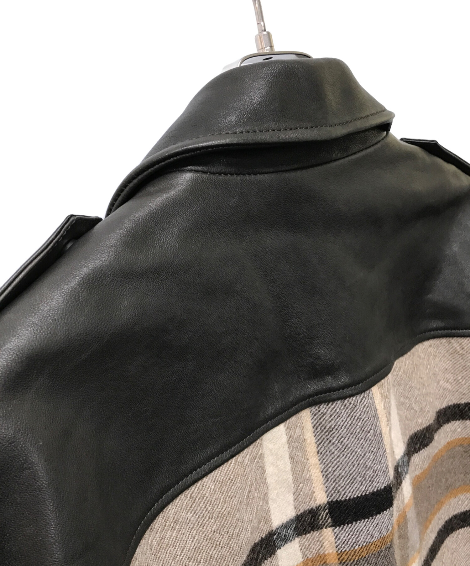 中古・古着通販】ETRO (エトロ) 異素材コンビライダースジャケット