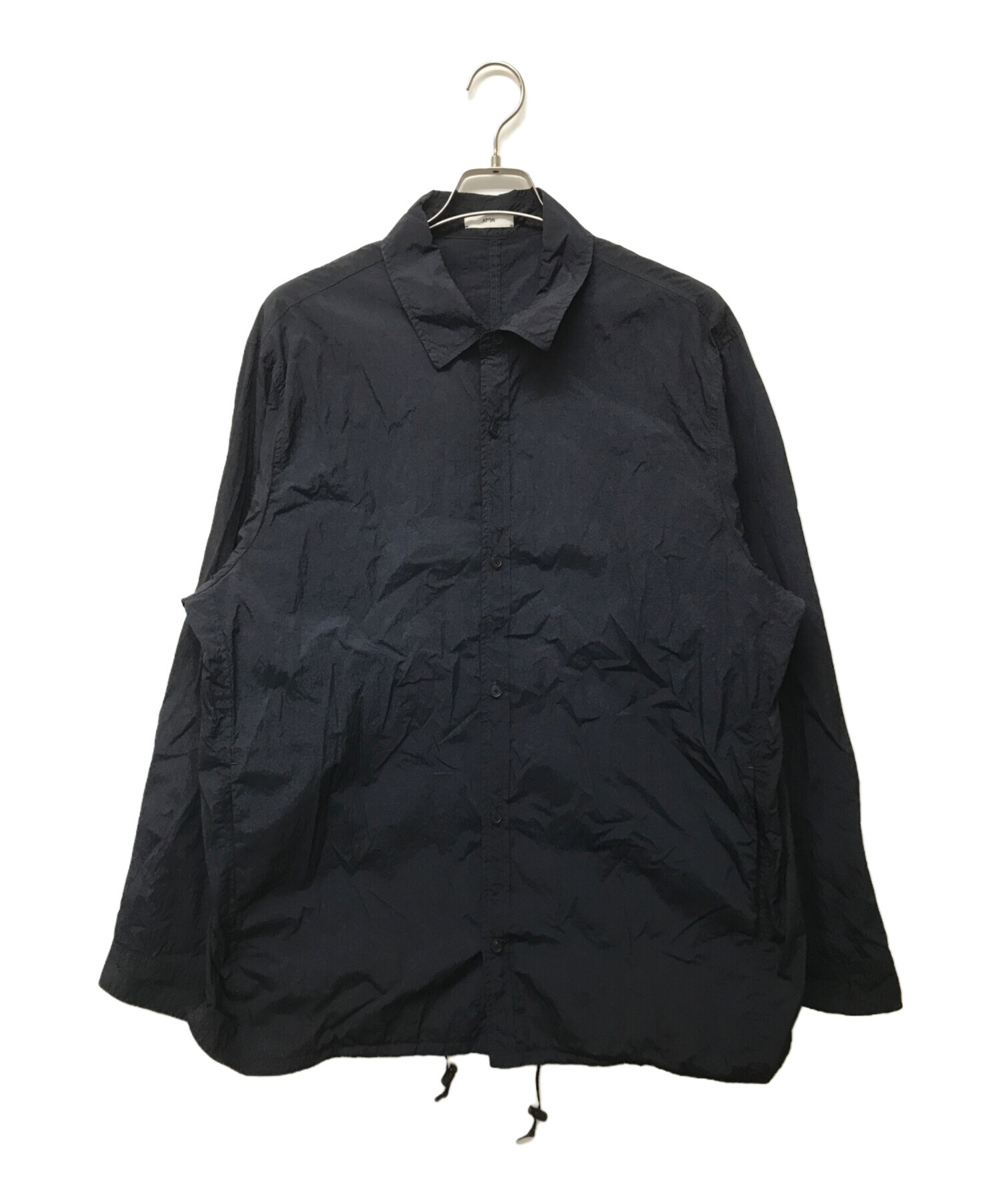 中古・古着通販】ATON (エイトン) ナイロンオーバーシャツ ネイビー 