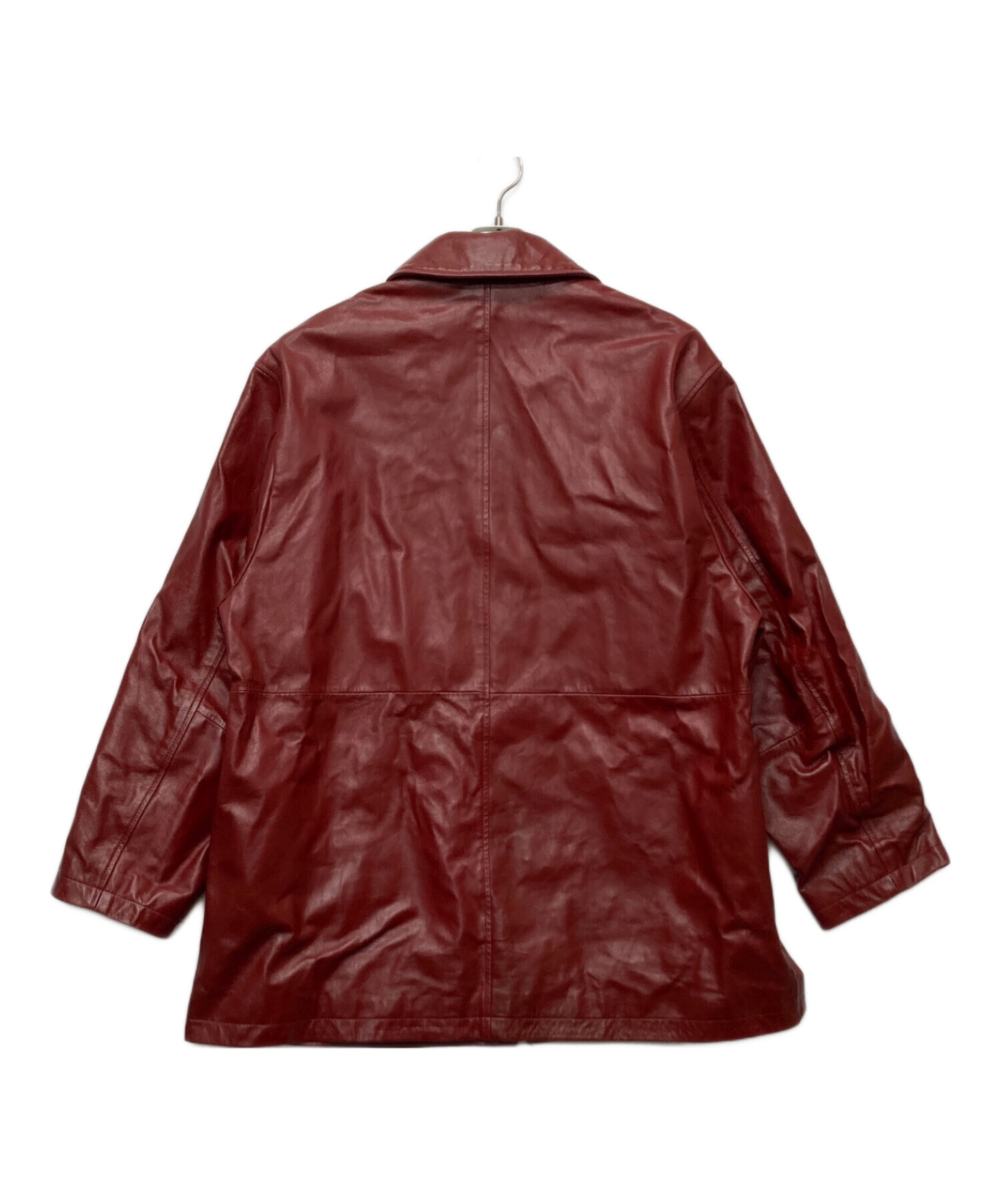 中古・古着通販】stein (シュタイン) LEATHER ZIP JACKET レッド