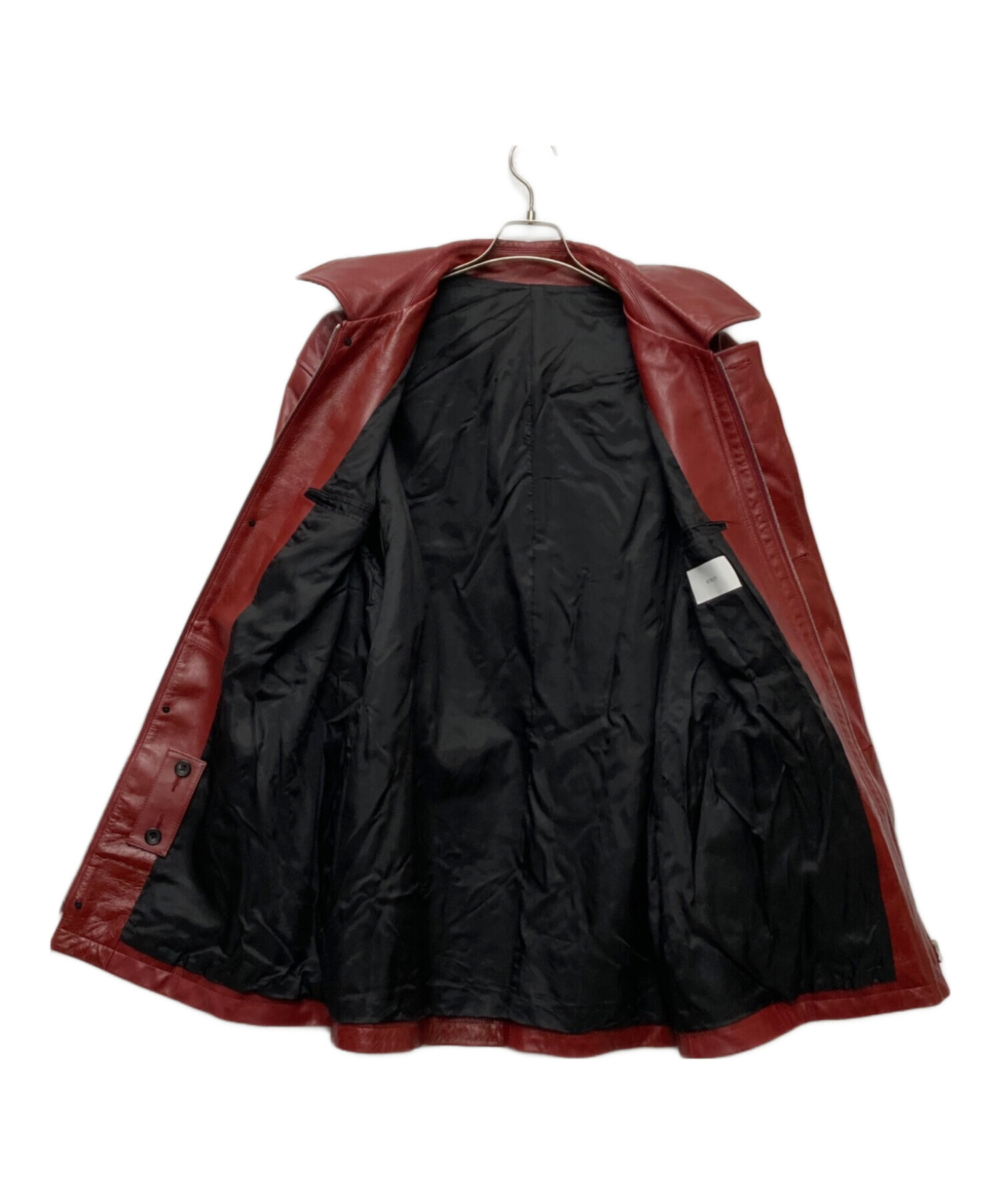 新品未使用タグ付きarchivio フルジップ ブルゾン 36レッド 中古・古着通販】stein (シュタイン) LEATHER ZIP JACKET レッド