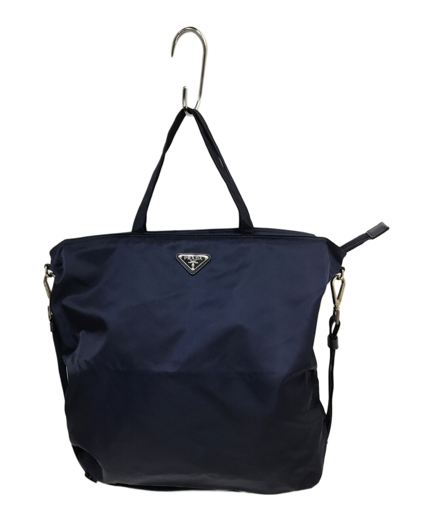 中古・古着通販】PRADA (プラダ) ナイロンショルダーバッグ ネイビー 