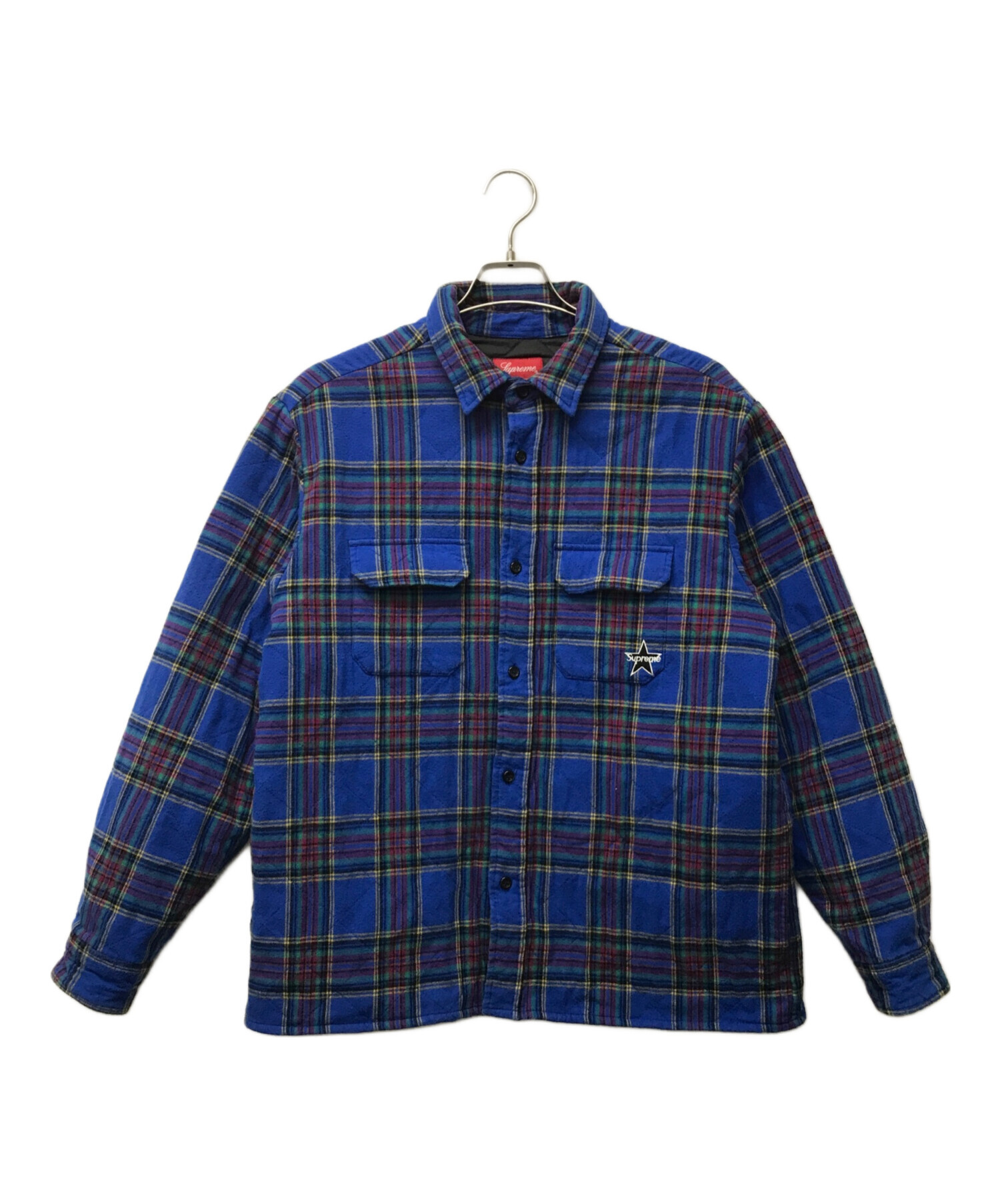 シュプリーム キルテッドフランネルシャツ チェック 中古・古着通販】Supreme (シュプリーム) 21FW Quilted Plaid Flannel