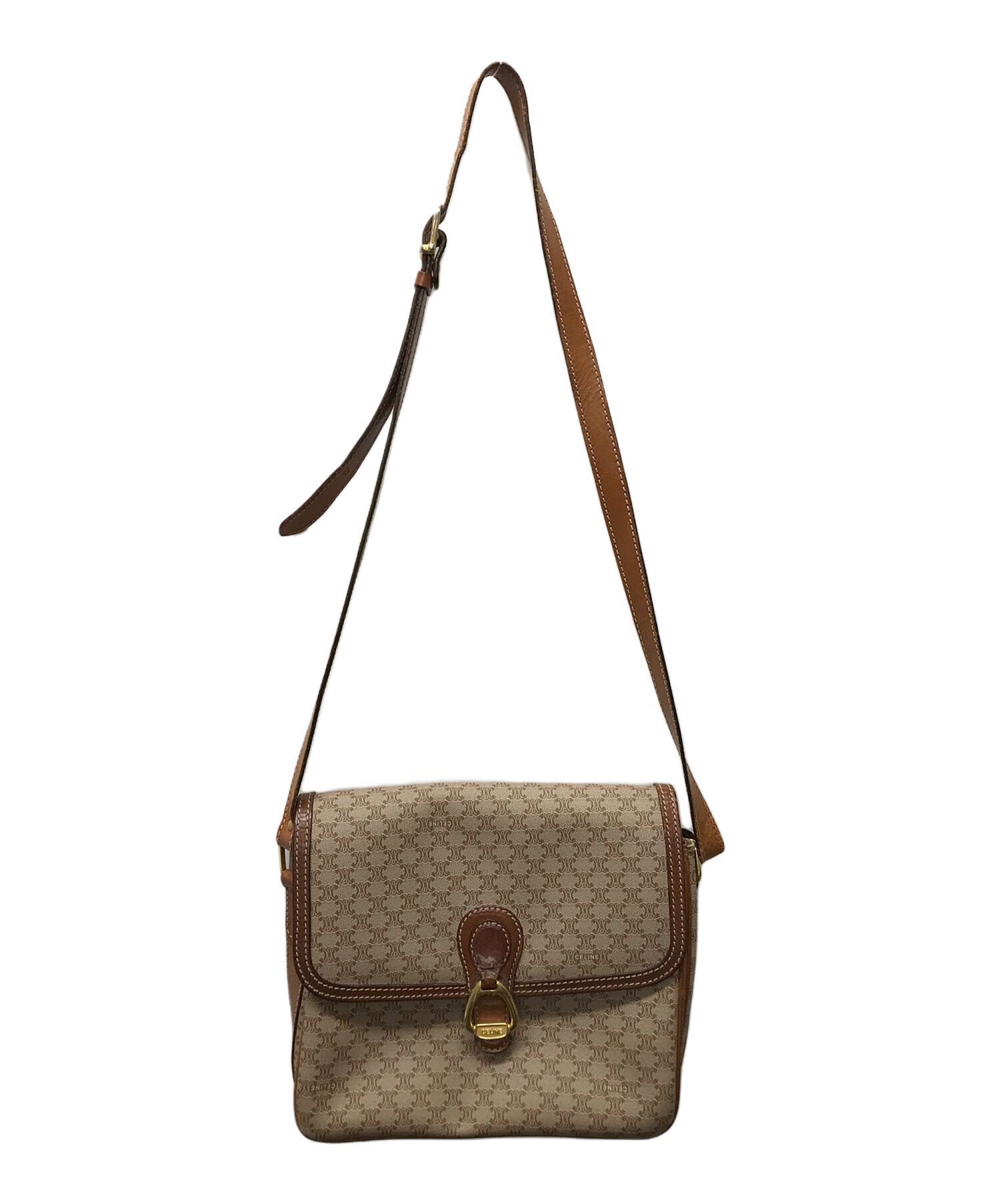 K*i様 CELINE マカダム柄 ショルダーバッグ ブラウン 古着 中古・古着通販】CELINE (セリーヌ) マカダム柄ショルダーバッグ