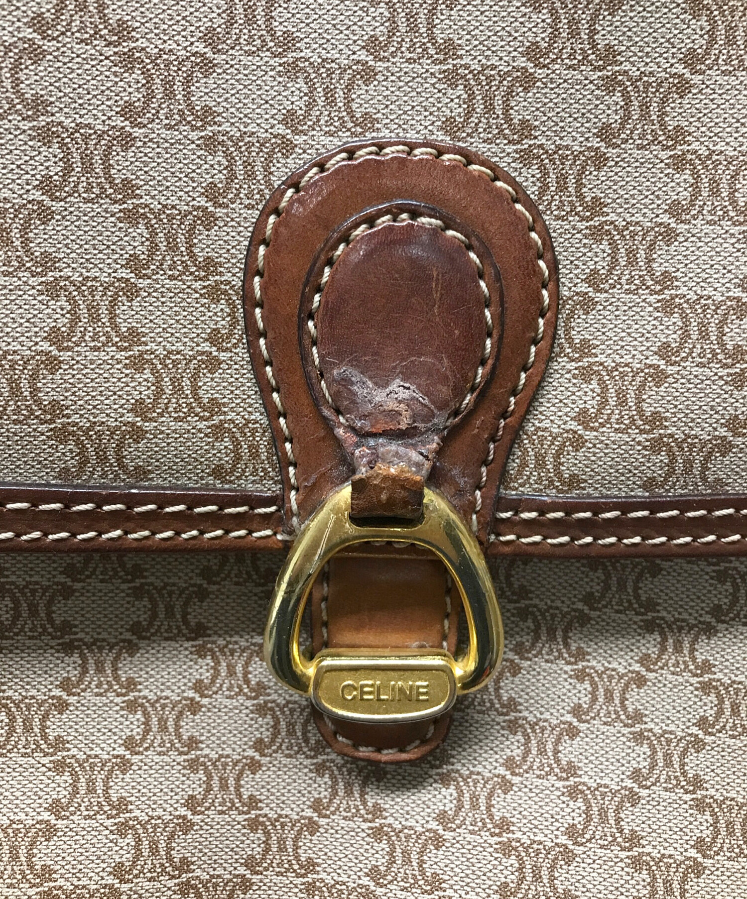 中古・古着通販】CELINE (セリーヌ) マカダム柄ショルダーバッグ