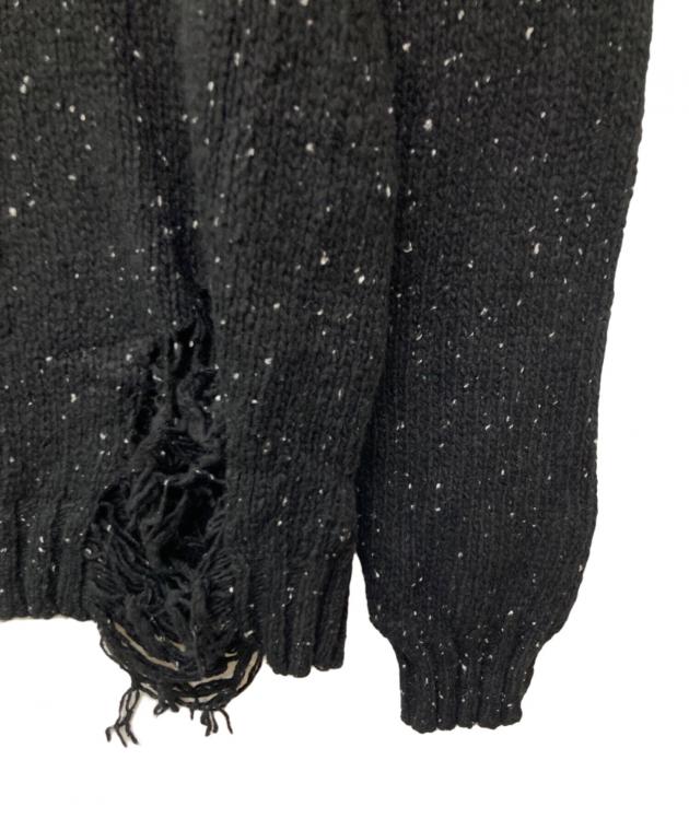 メゾンマルジェラ 20AW ニット デストロイ ダメージ ネップ メランジ 黒 中古・古着通販】Maison Margiela (メゾンマルジェラ) 20AWデストロイ