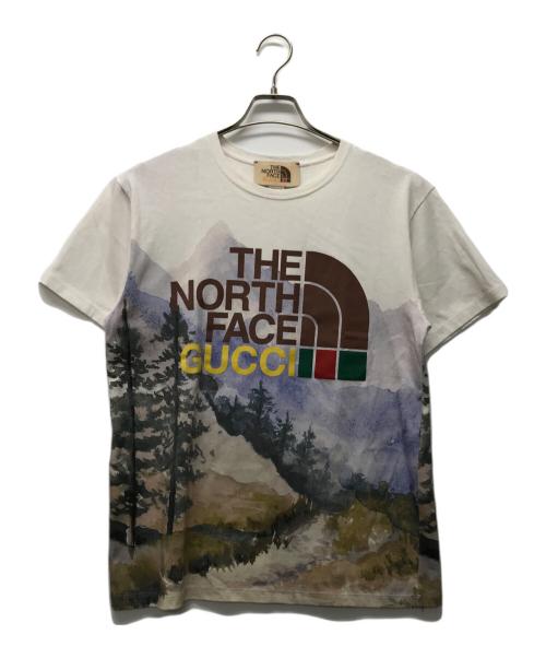 美品 GUCCI ×ノースフェイス スリーブレストップ Lサイズ レディース 黒 中古・古着通販】GUCCI (グッチ) THE NORTH FACE (ザ ノース フェイス