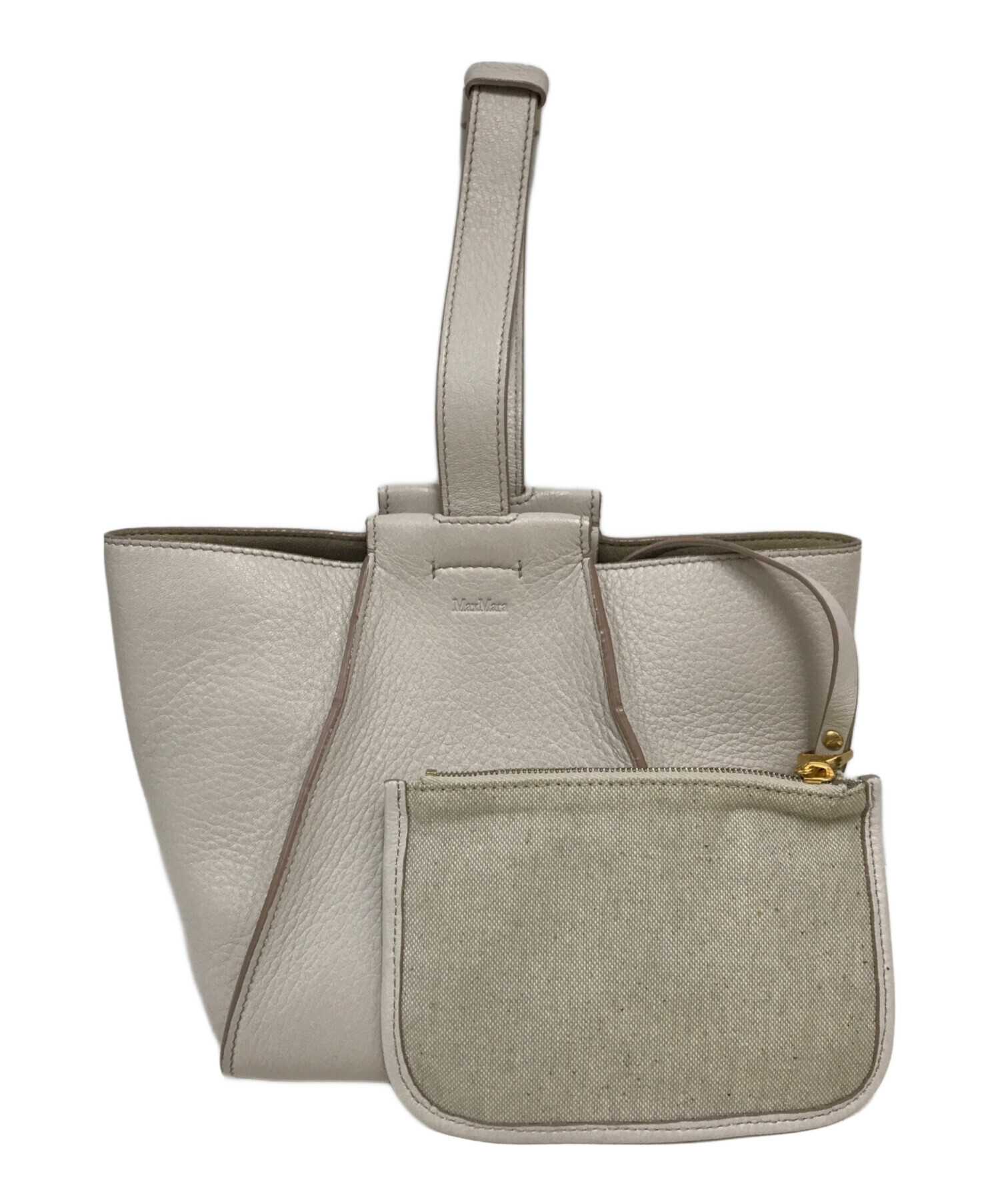 中古・古着通販】MaxMara (マックスマーラ) レザーバッグ ベージュ 