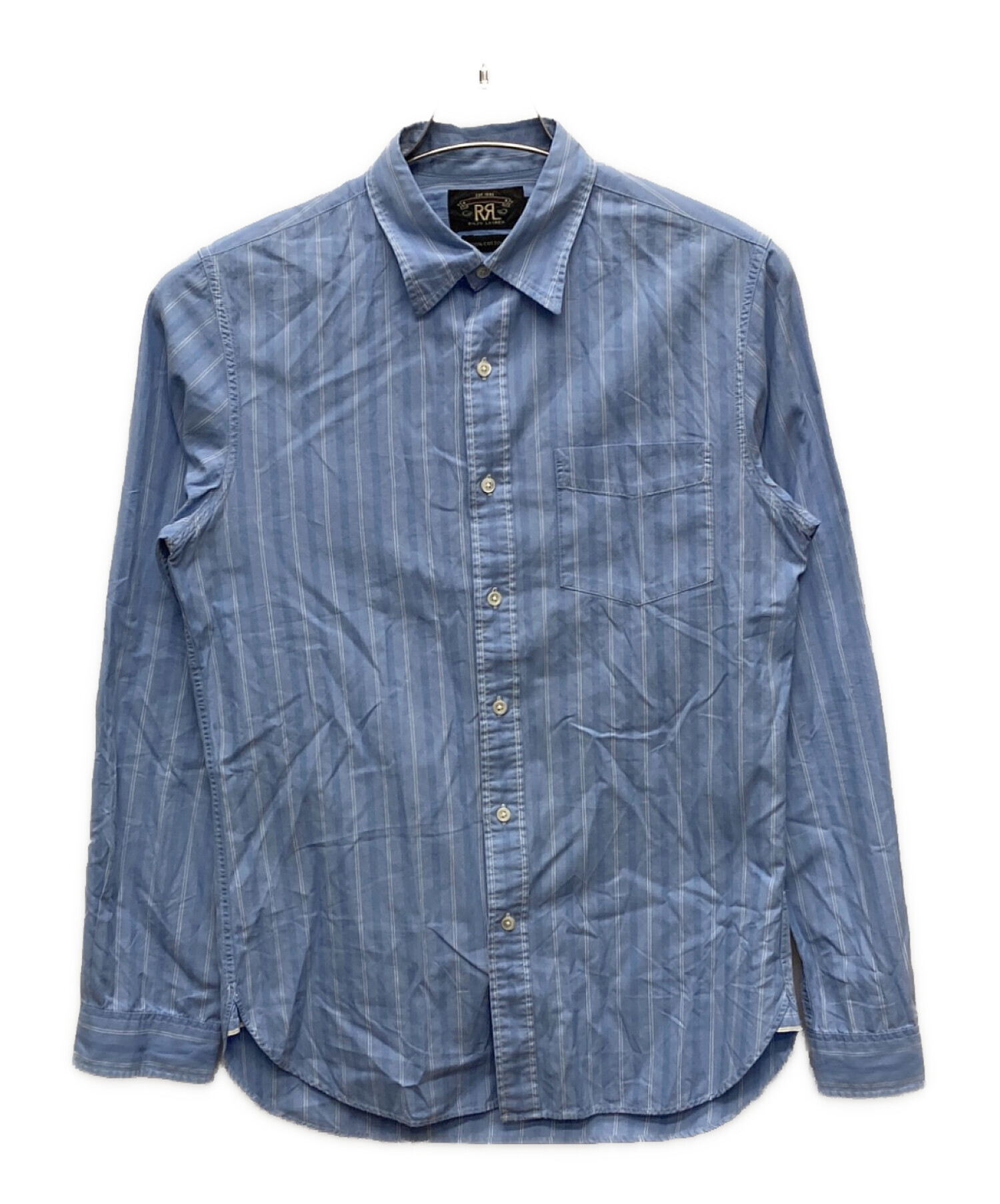 RRL ダブルアールエル　ストライプ オーバーサイズシャツ 中古・古着通販】RRL (ダブルアールエル) ストライプシャツ ブルー