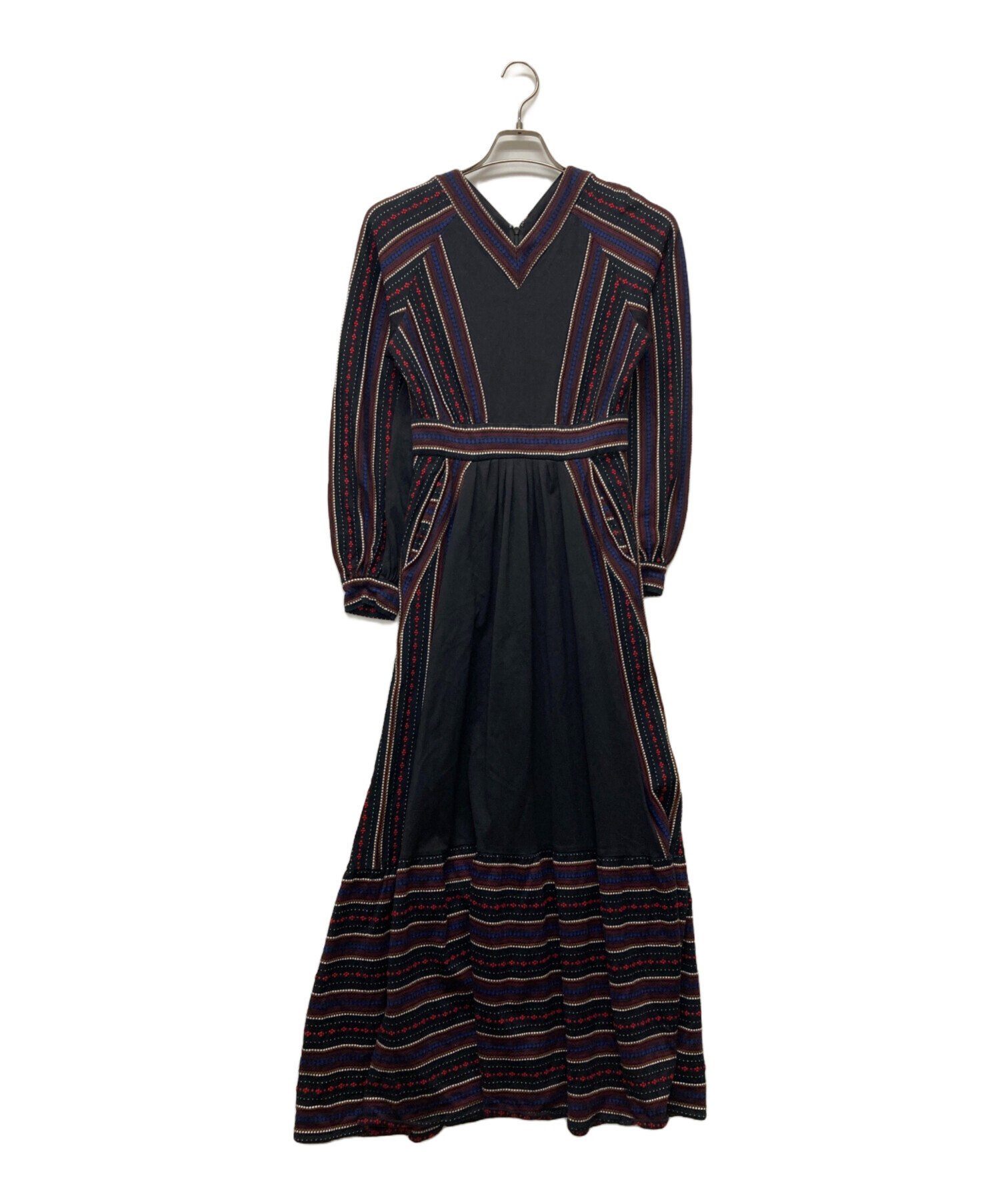 中古・古着通販】LOKITHO (ロキト) Jacquard knit dress ブラック
