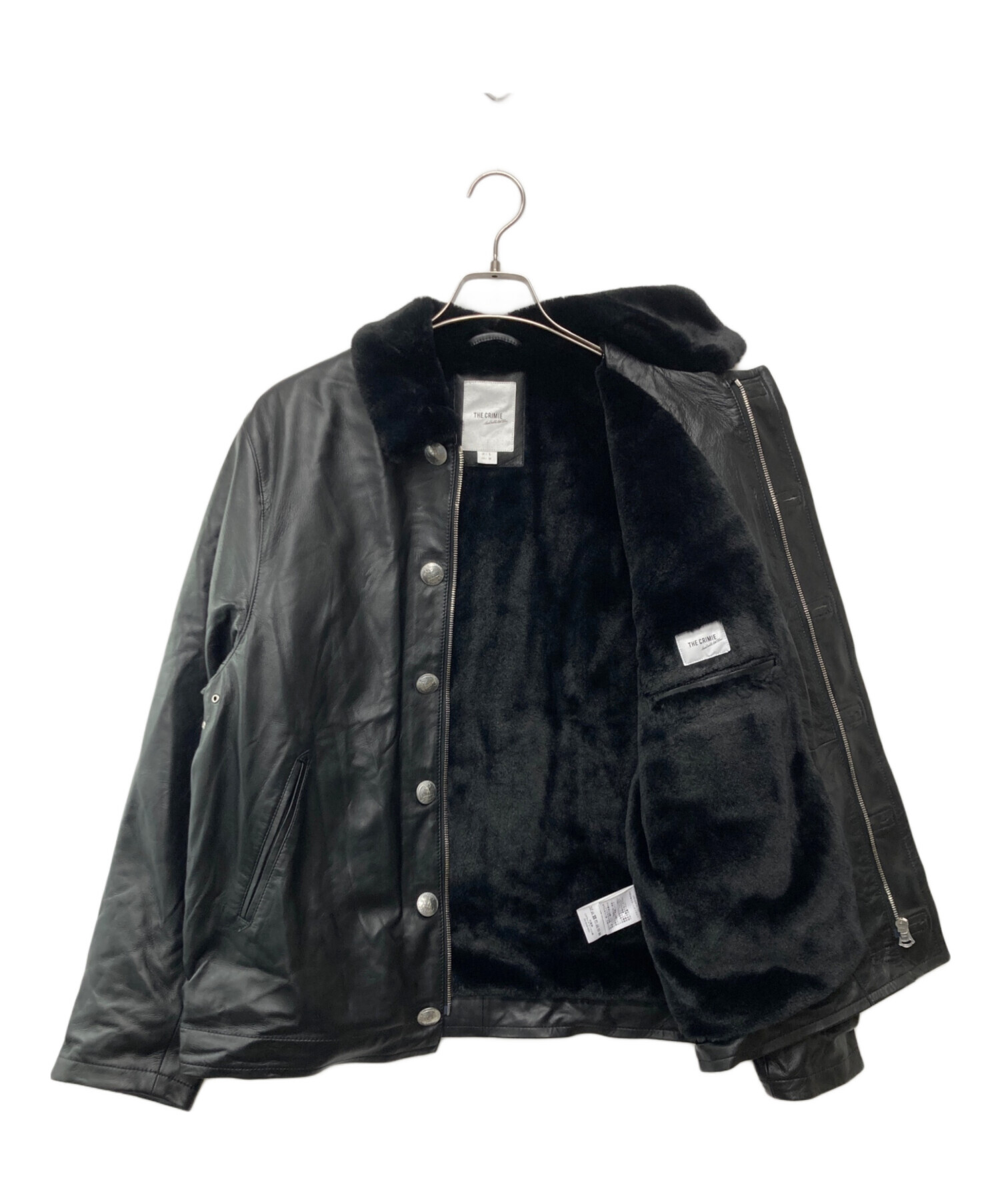 新品未使用　THE CRIMIE ブラック レザージャケット　N-1 中古・古着通販】CRIMIE (クライミー) N1 SPANISH LAMB LEATHER JACKET