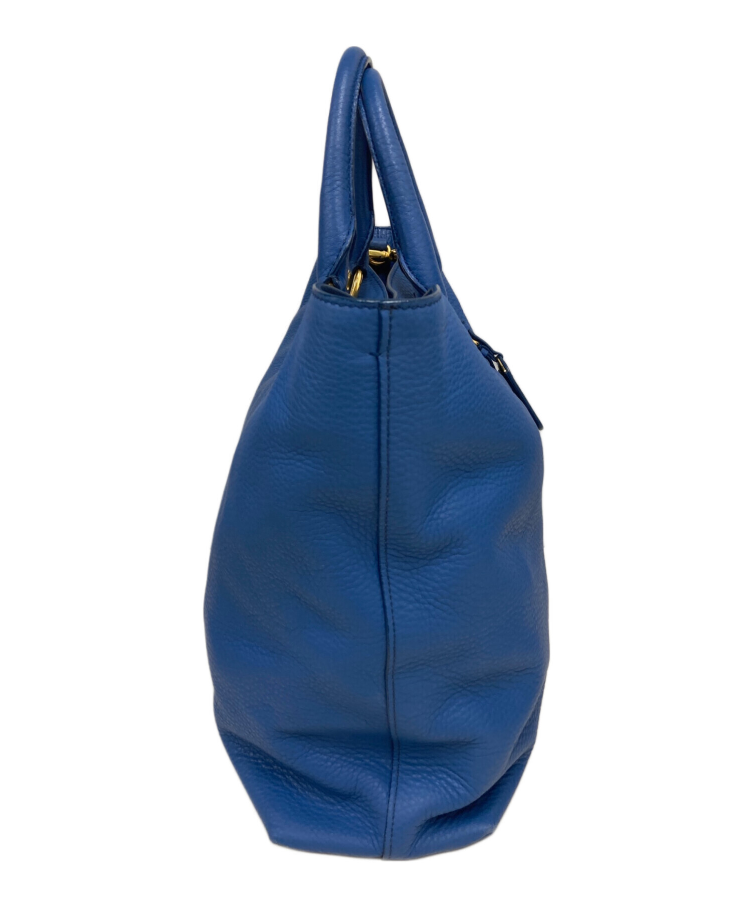 中古・古着通販】PRADA (プラダ) 2WAYレザートートバッグ ブルー