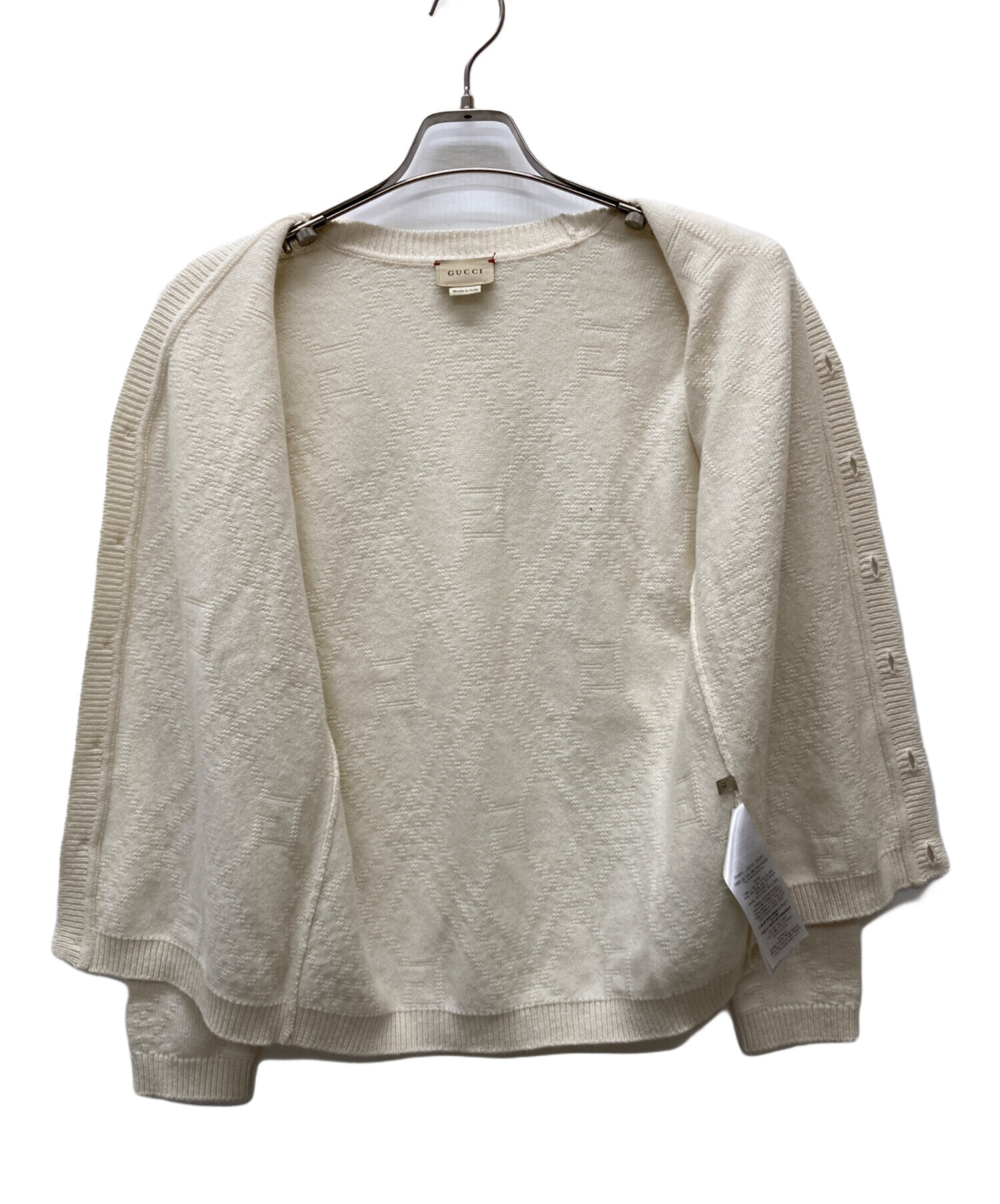 GUCCI - GUCCI グッチ カーディガン ニット オフホワイト レア 希少品 未使用 中古・古着通販】GUCCI (グッチ) カシミヤニットカーディガン