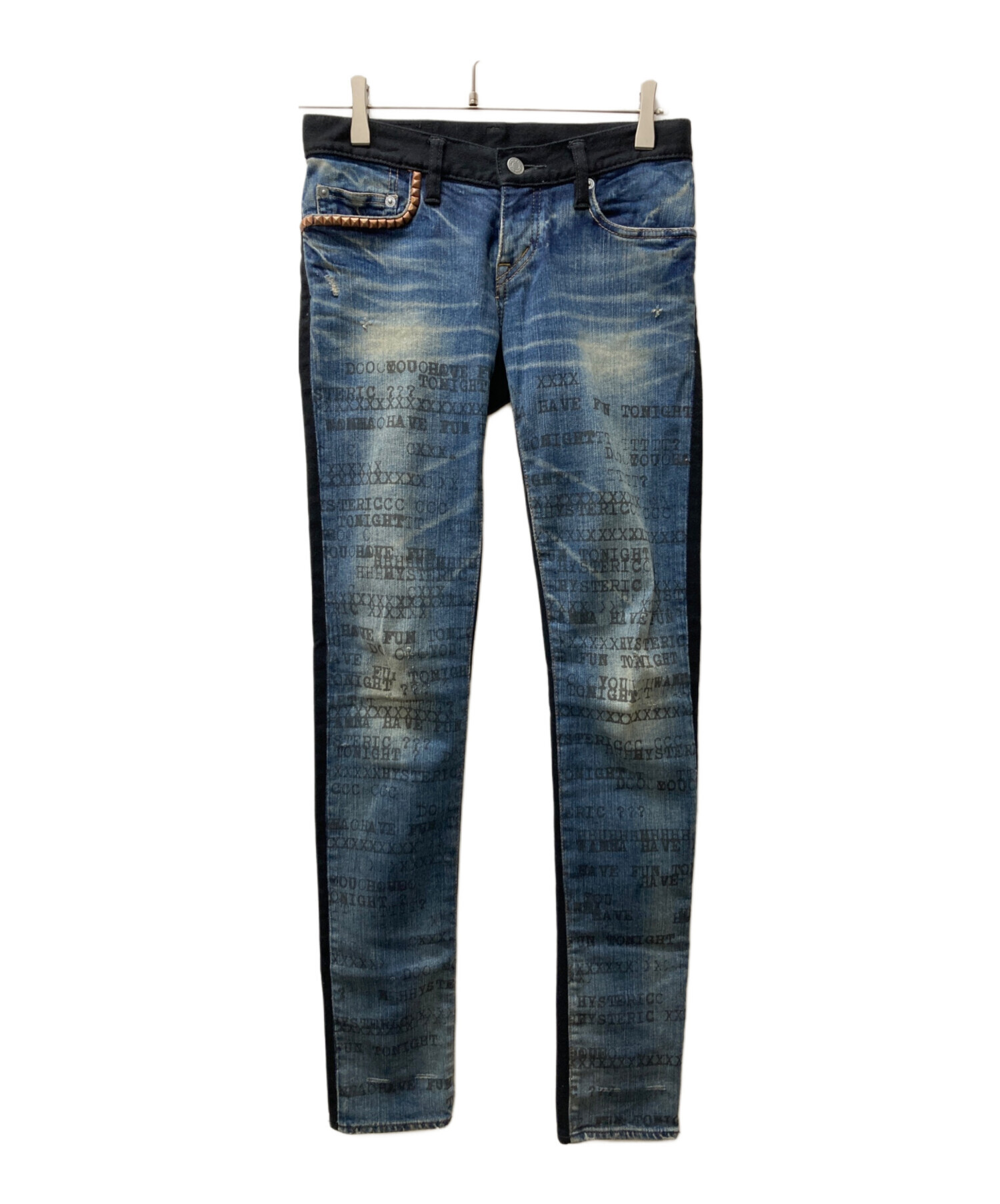 ヒステリックグラマー切り替えボーダーデニムスタッズデニム 中古・古着通販】Hysteric Glamour (ヒステリックグラマー) 切替
