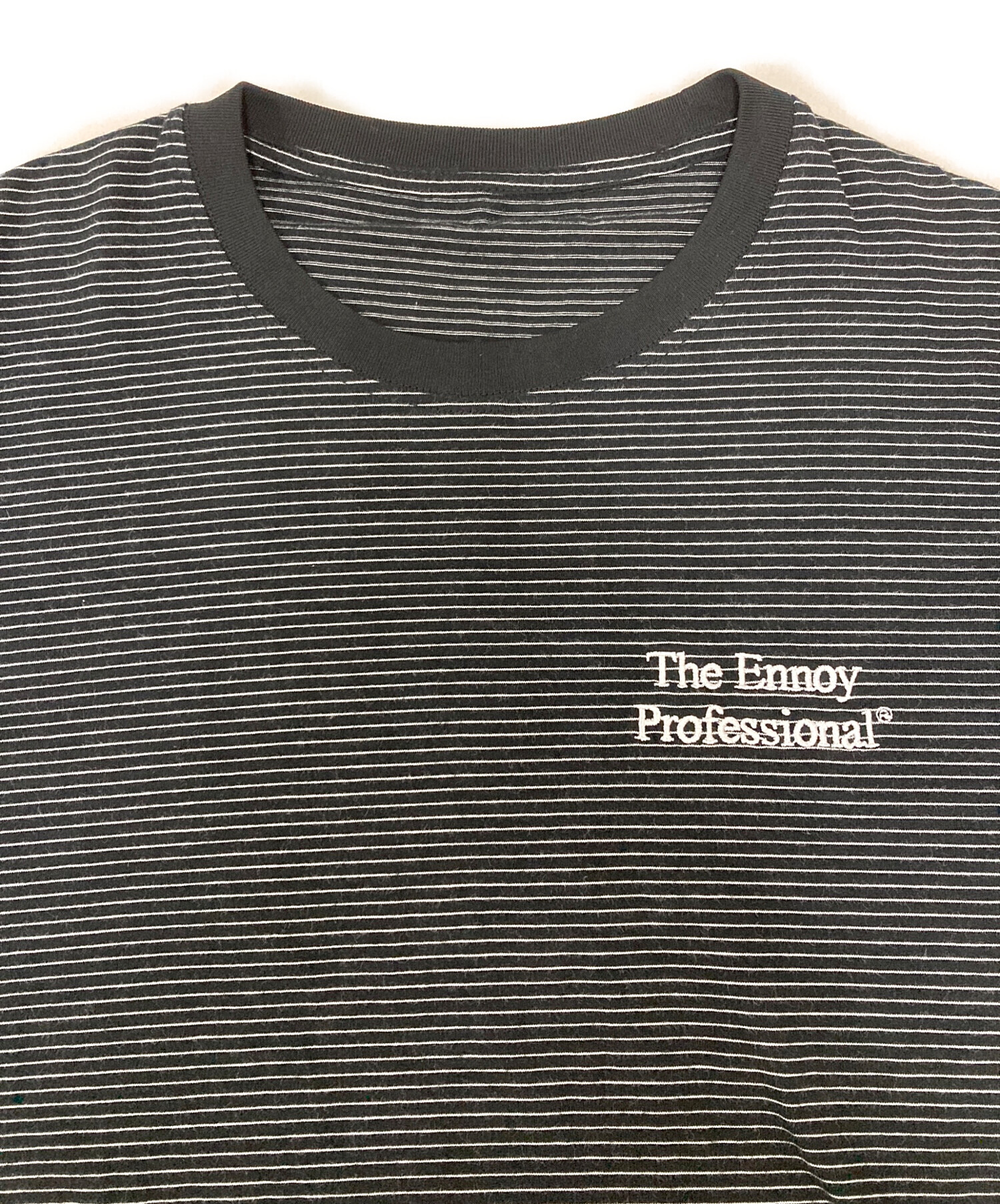 中古・古着通販】ENNOY (エンノイ) S/S ボーダーTEE ブラック サイズ 