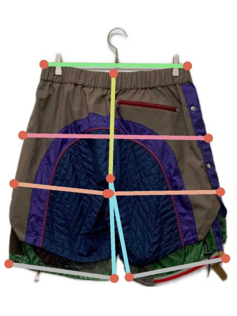 中古・古着通販】KOLOR (カラー) 切替デザインショートパンツ ブラウン