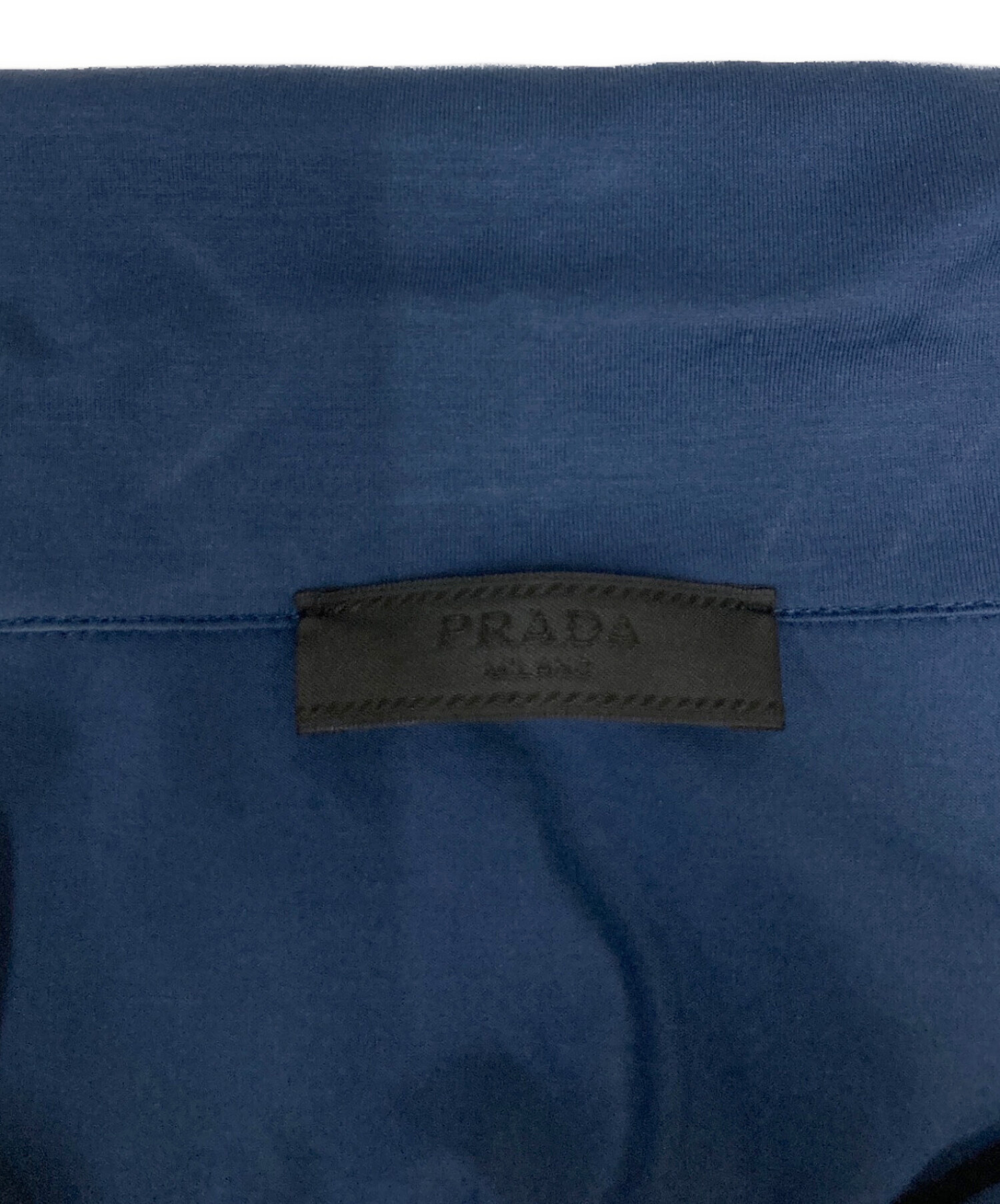 中古・古着通販】PRADA (プラダ) ロゴ刺繍ポロシャツ ネイビー サイズ