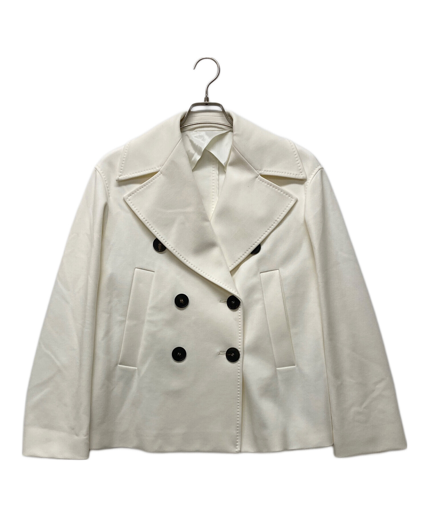 【極美品】Max Mara Studio ダブルジャケット ホワイト サイズ42 中古・古着通販】MAX MARA STUDIO (マックスマーラ ストゥディオ