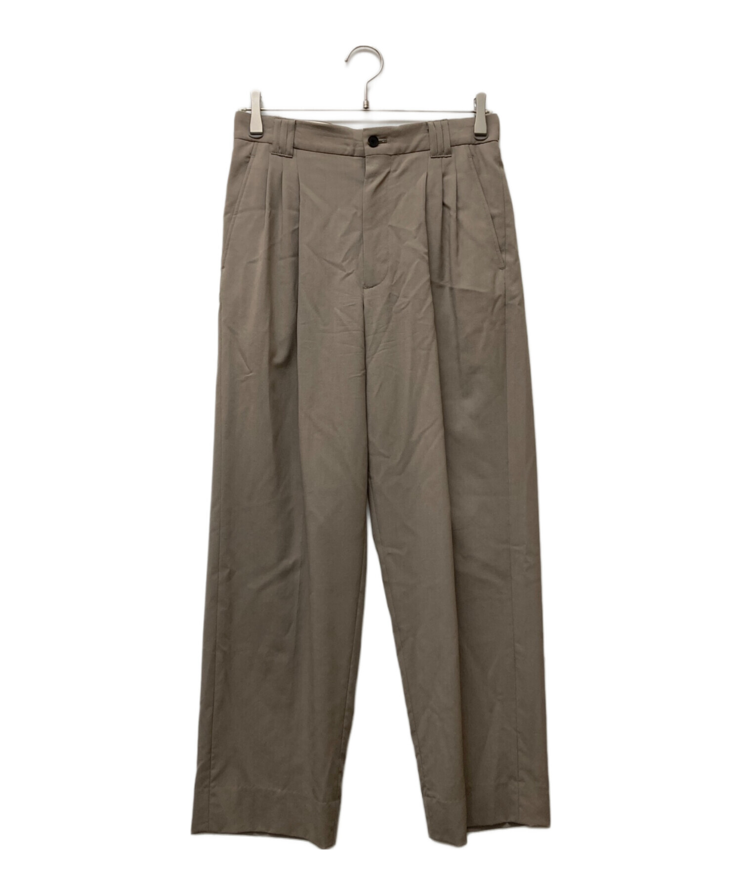 中古・古着通販】YOKE (ヨーク) 3PLEATED WIDE LEG TROUSERS ベージュ