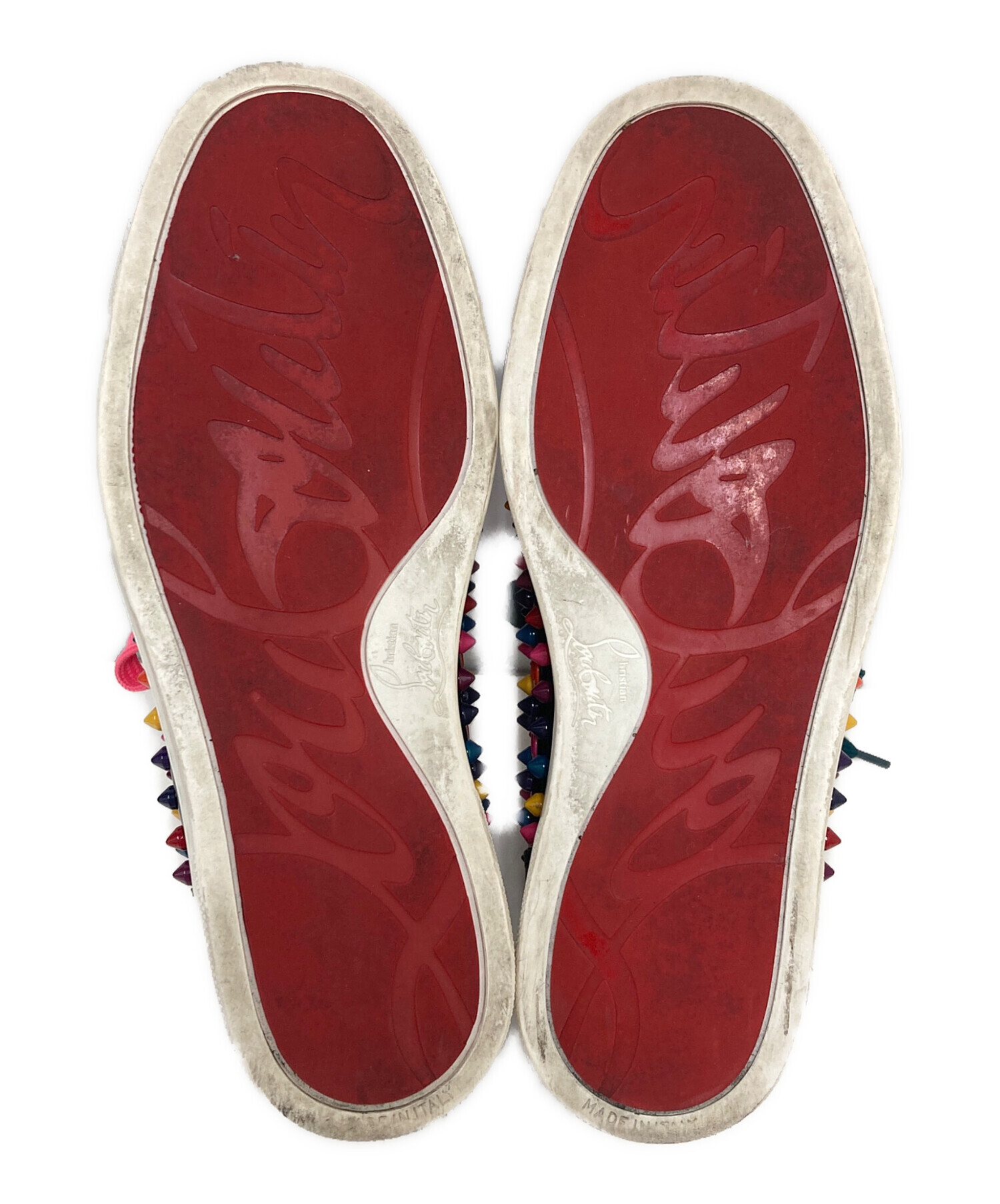 定価13万 箱付 美品 ルブタン パイソン クリア スエード レッドソール 37 定価13万 箱付 美品 ルブタン パイソン クリア スエード レッド